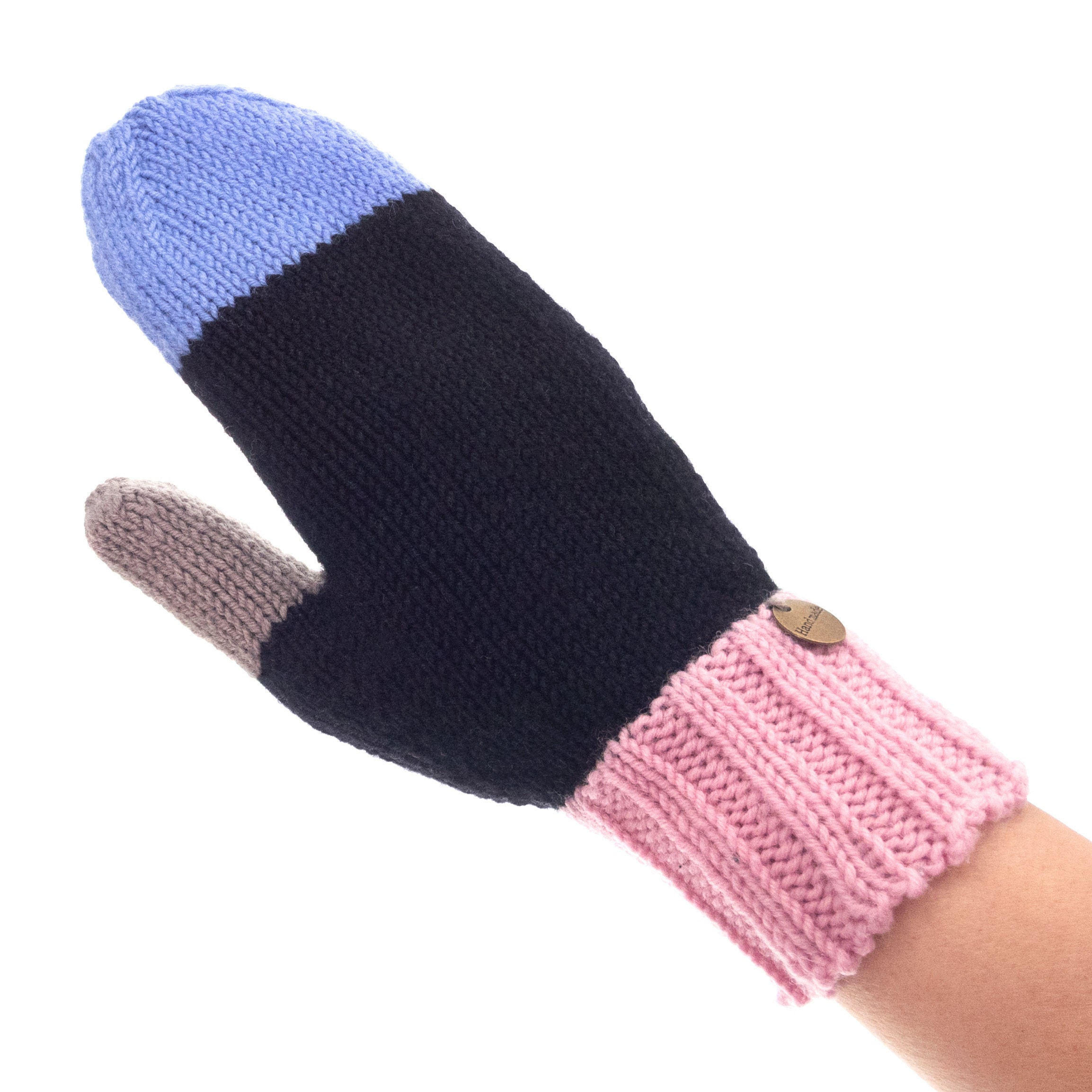 Wool Mittens for Women, Handmade asymmetrical