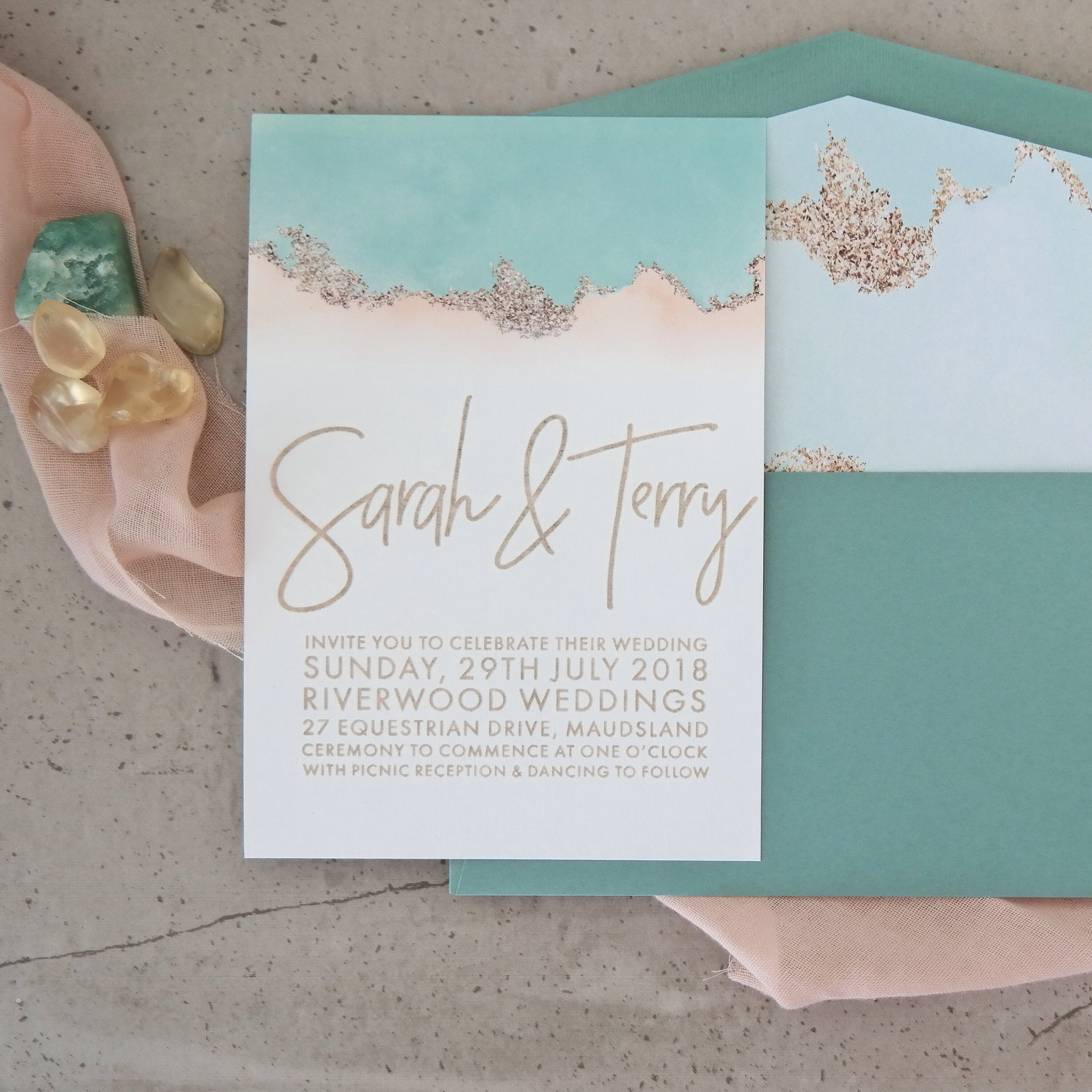 Coastal wedding invitation