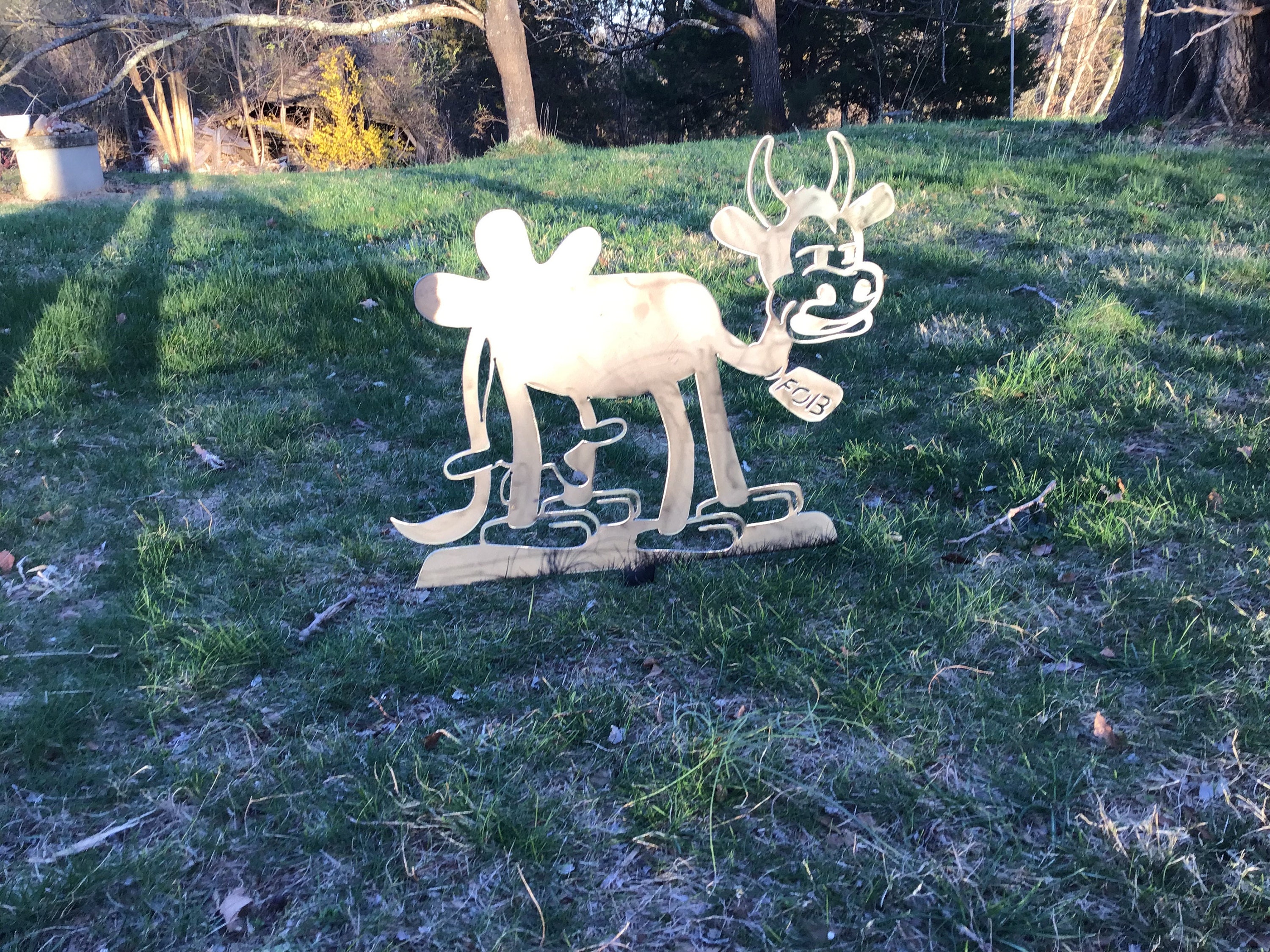 Glowing in its natural metal finish.
