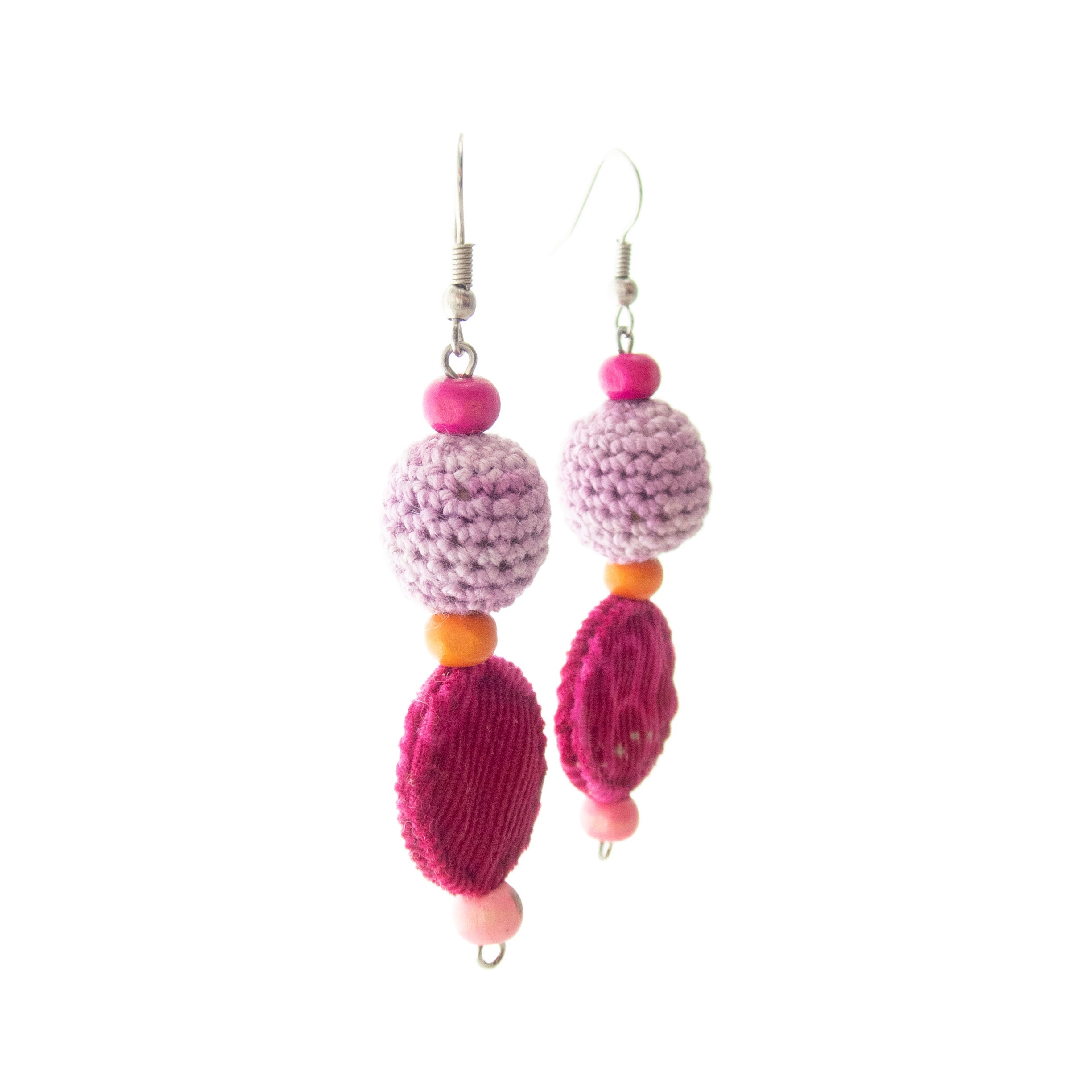 dangling tribal earrings for women in pink