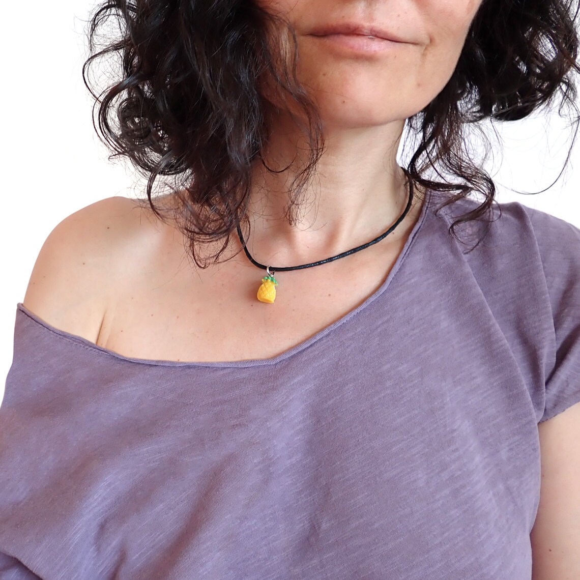 pineapple necklace, hawaiian pendant necklace