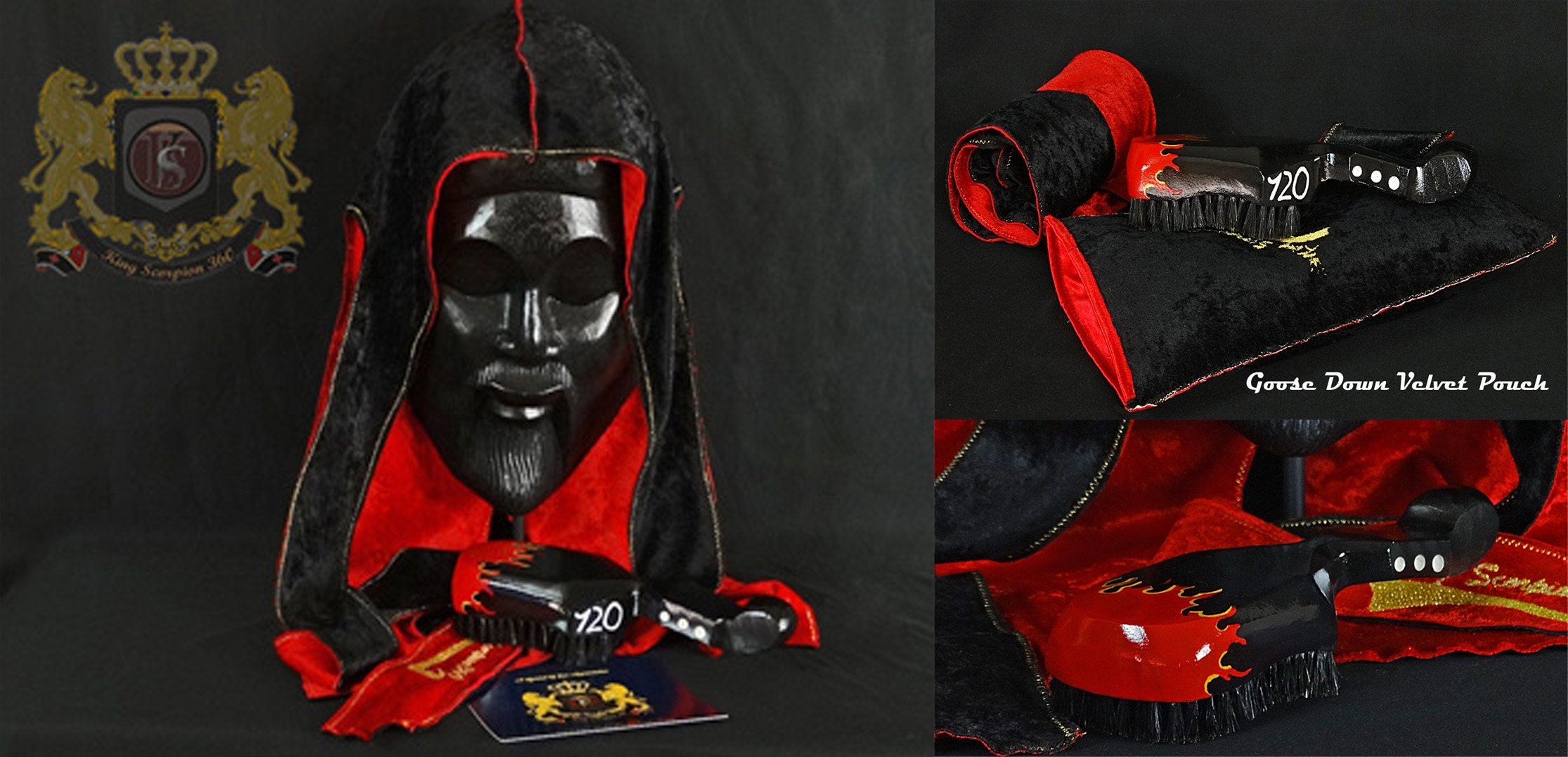 Panther Black / Crushed Red Reversible velvet Du-Rag