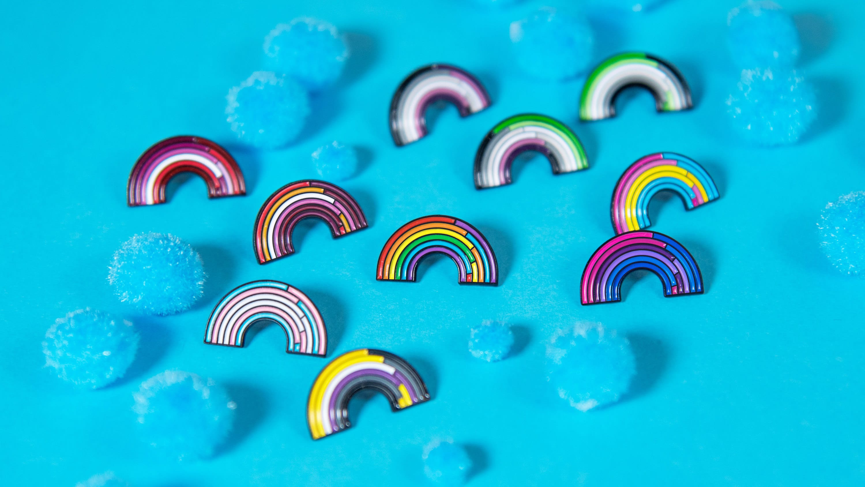 Rainbow Flat Gay Pride Enamel Pins London UK Wholesale