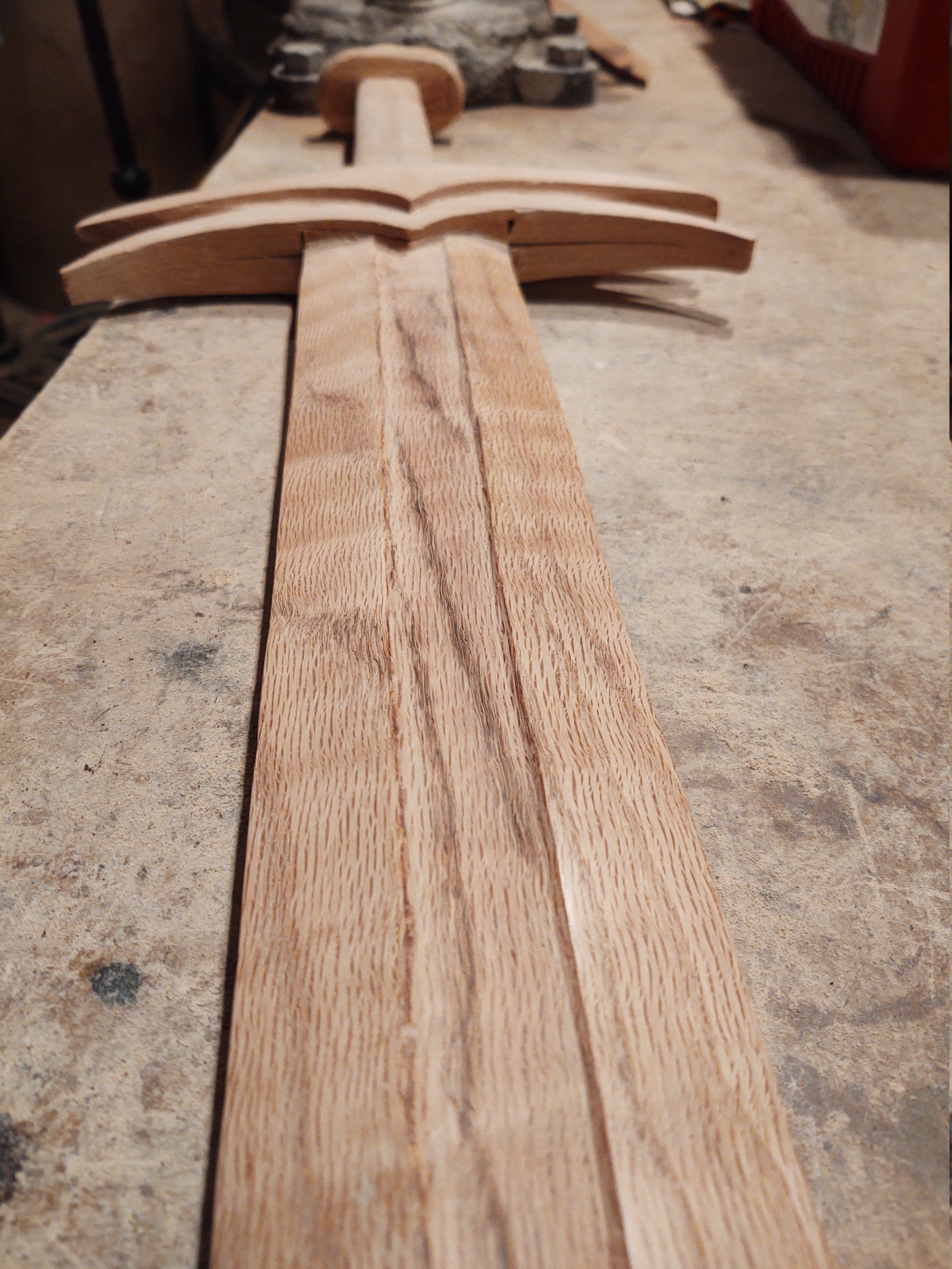 The blade showing off its curl. Dead smooth and ready to paint