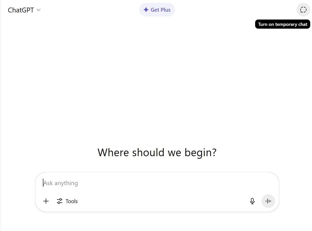 temporary chat chatgpt