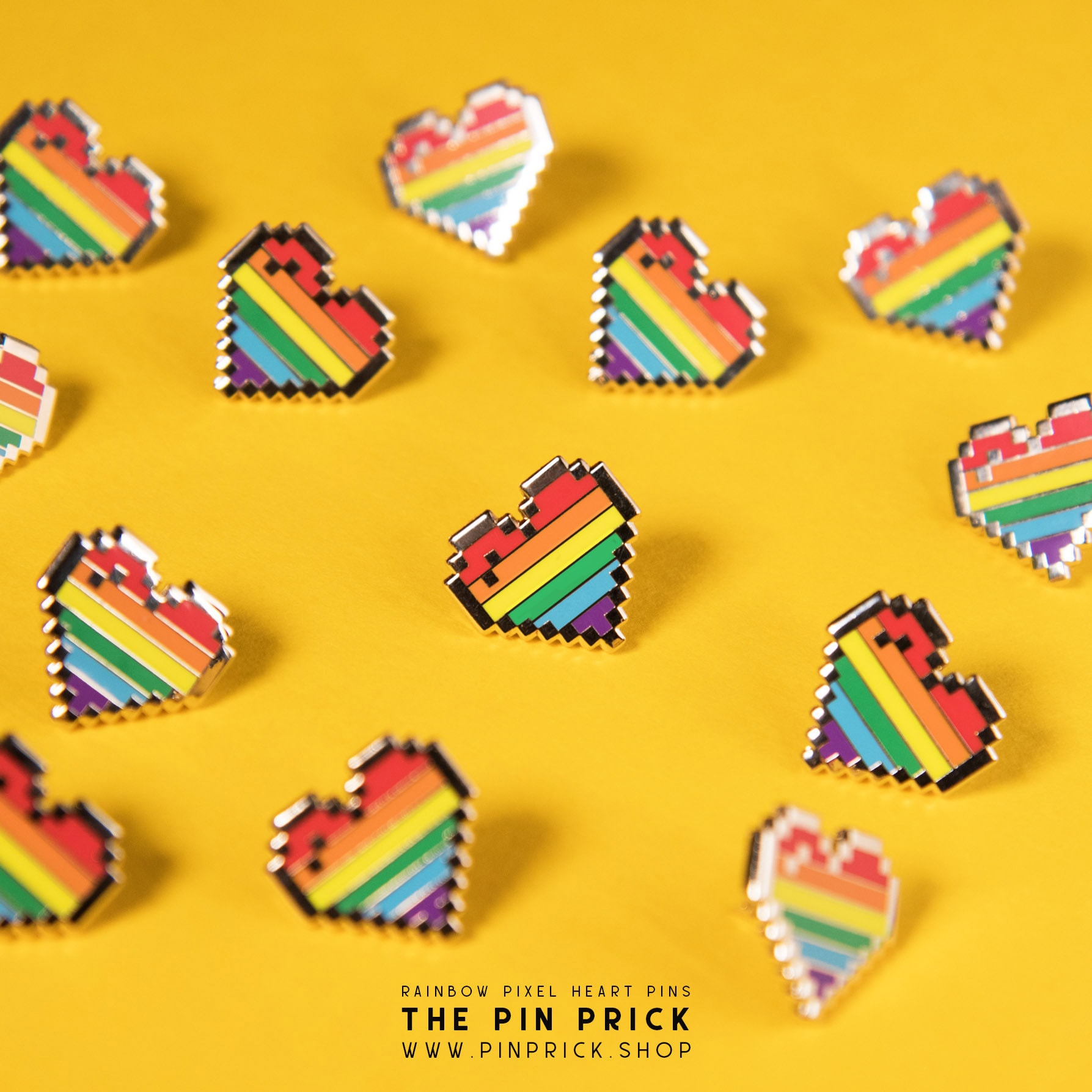 Rainbow Pixel Heart Enamel Pins Operation Pridefall