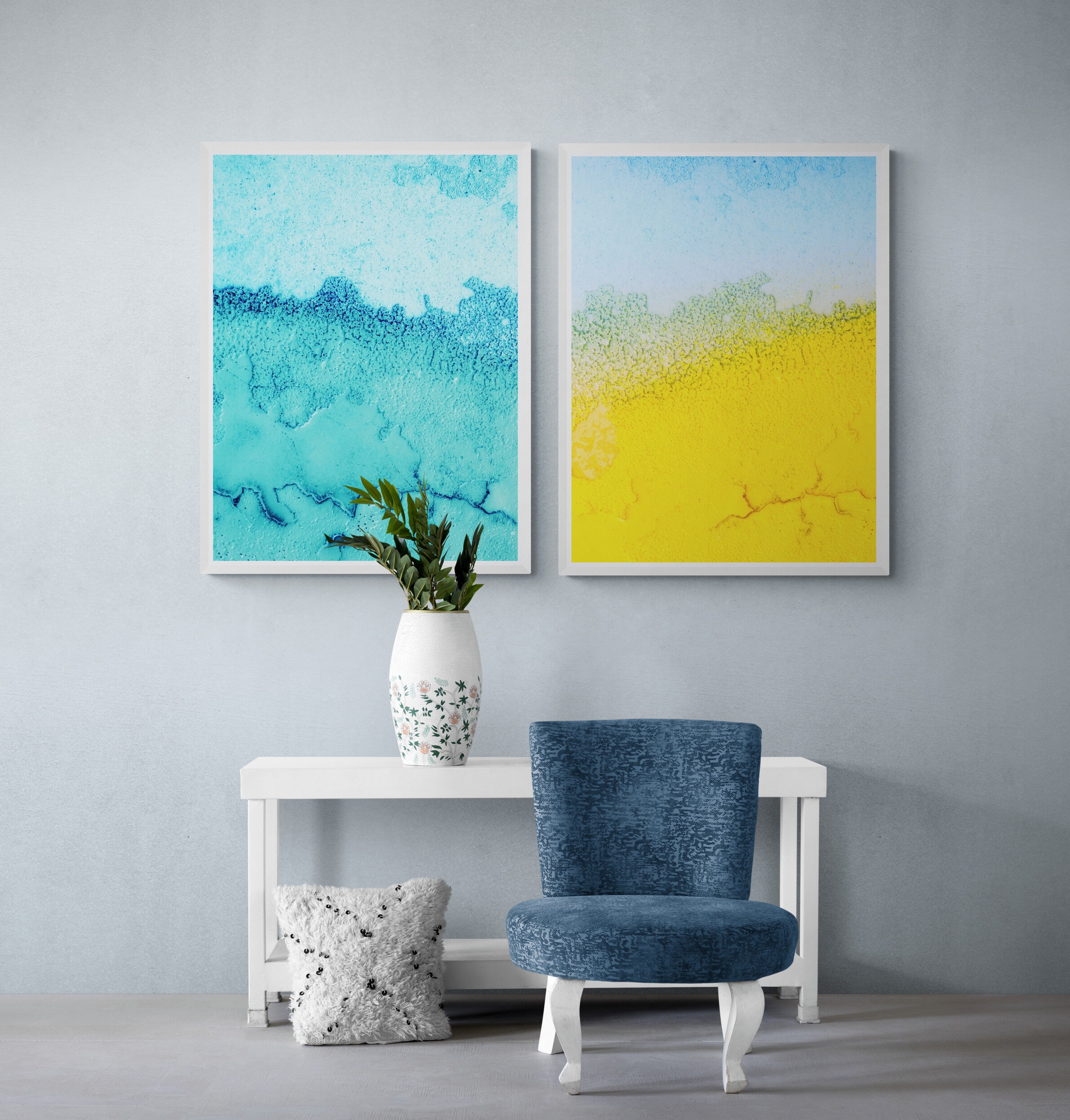 blue abstract art- blue abstract limited edition- blue yellow macro photography- blue yellow fine art print- blue yellow limited edition abstract