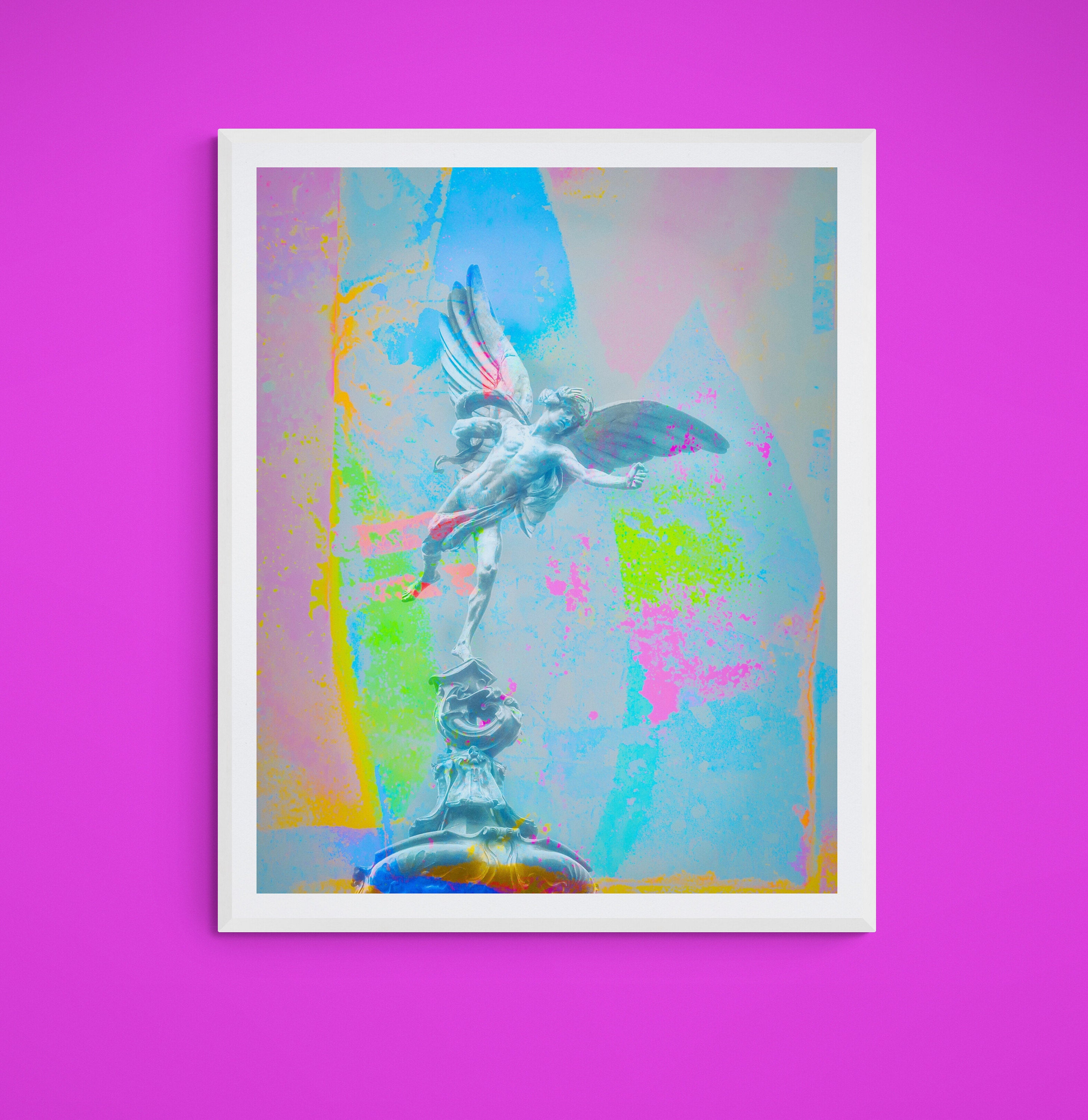 London icon fine art print of Eros at Piccadilly Circus with graffiti