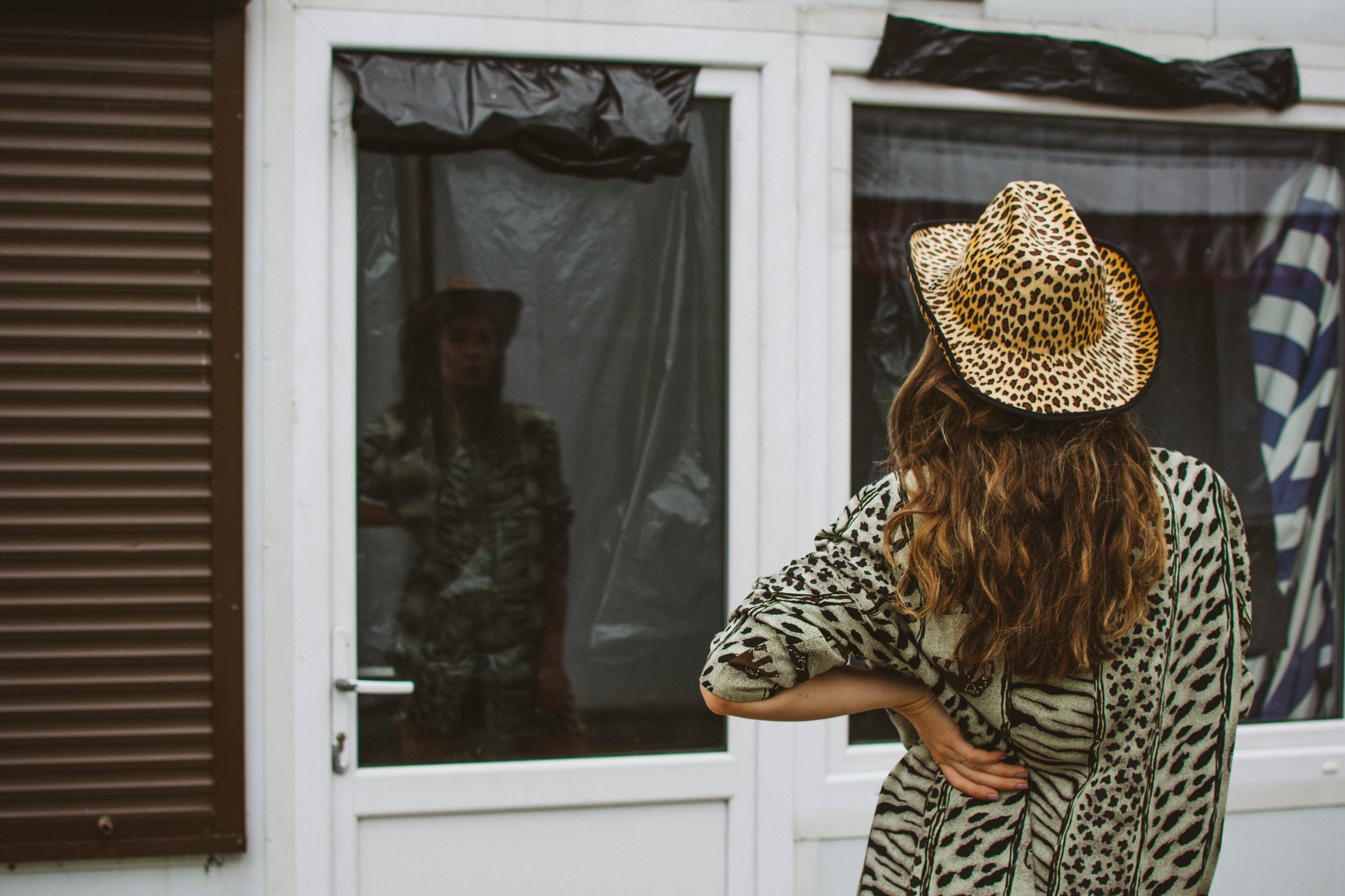 vintage leopard hat