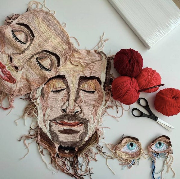 Fiber art portraits