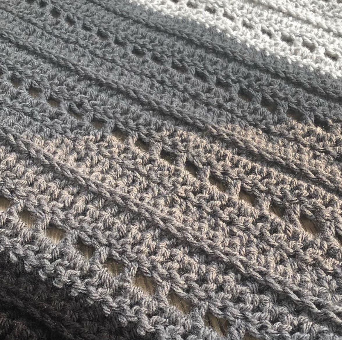 Close up detail of crochet shawl