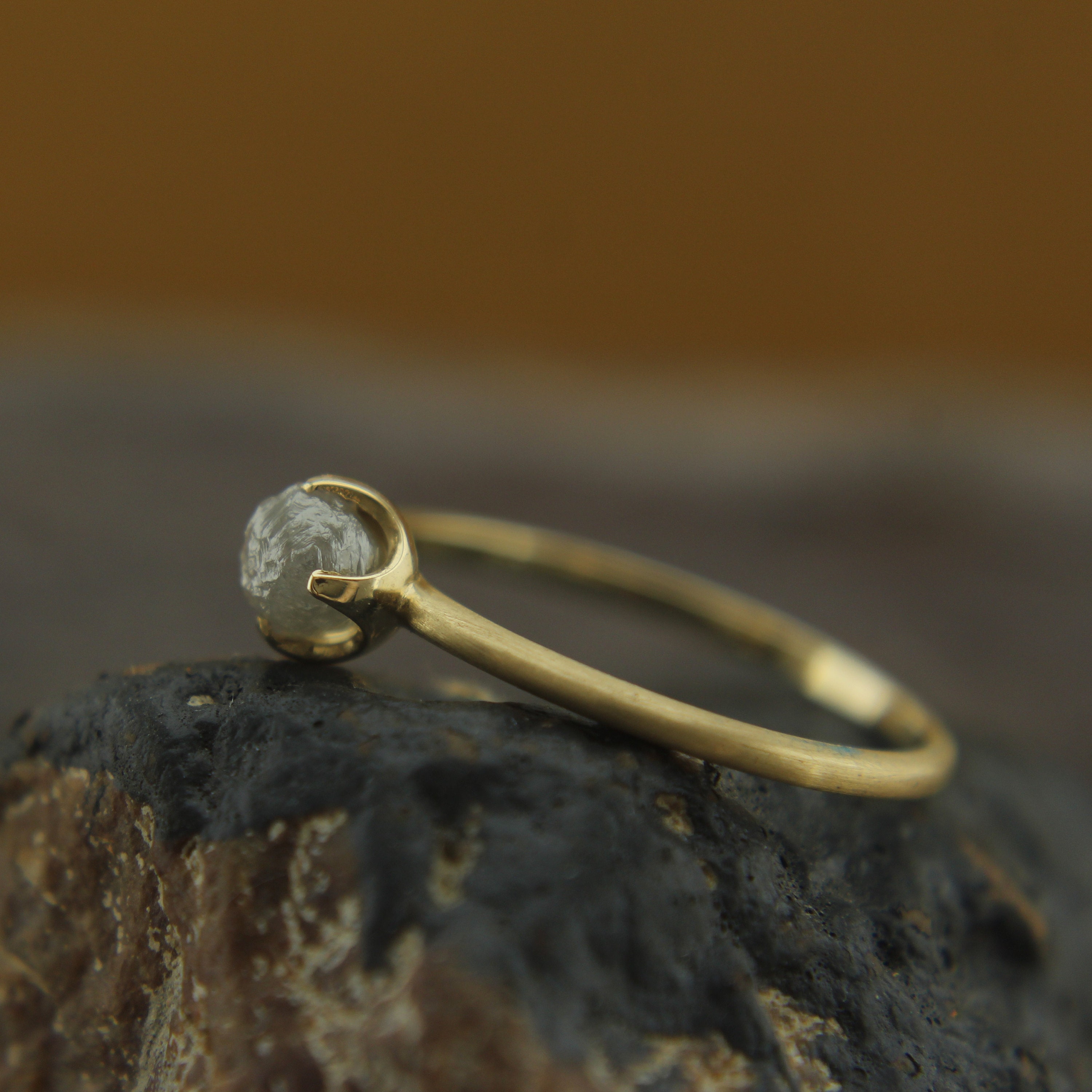 Rough Diamond Engagement Ring