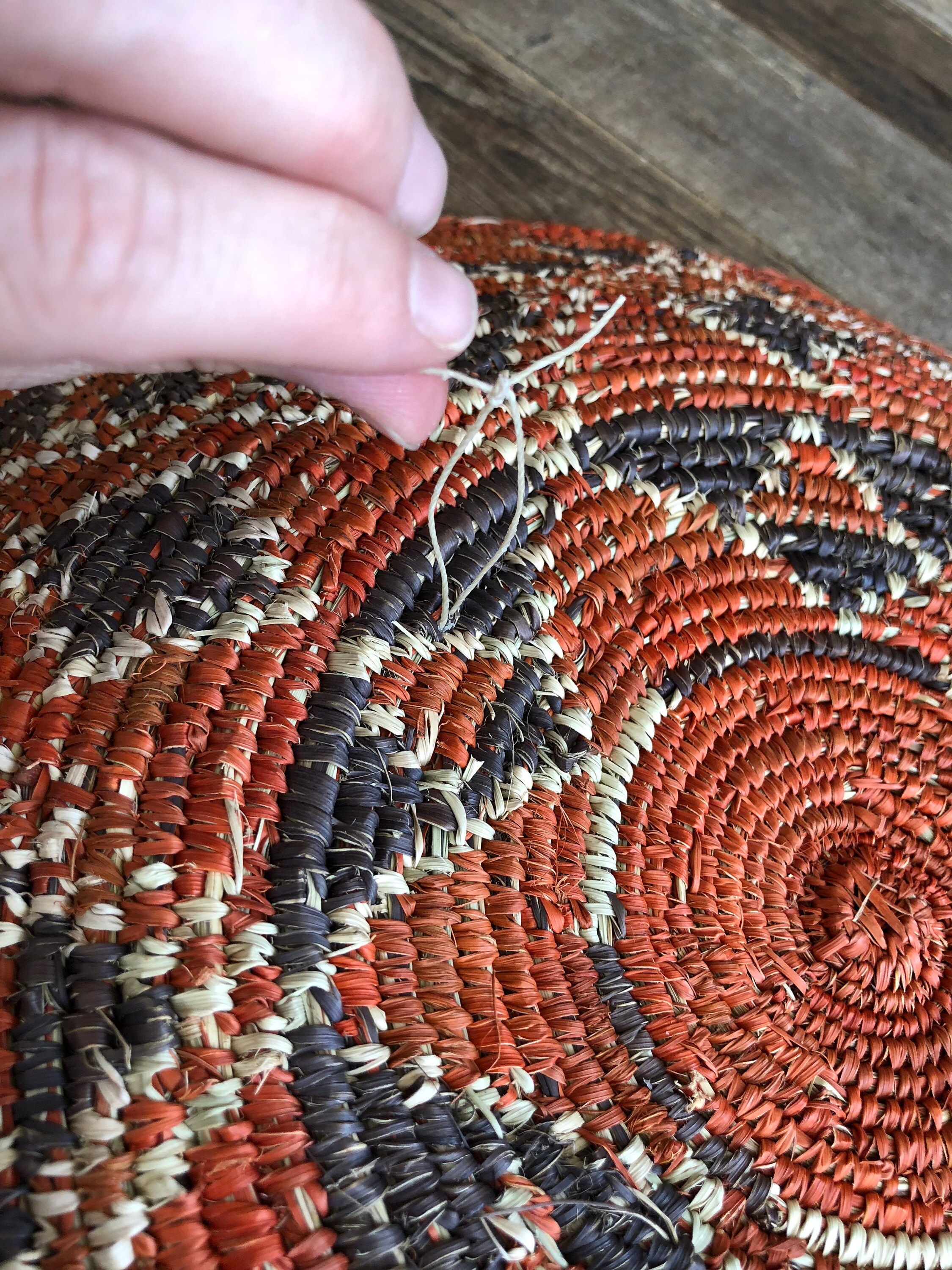 how to hang woven baskets