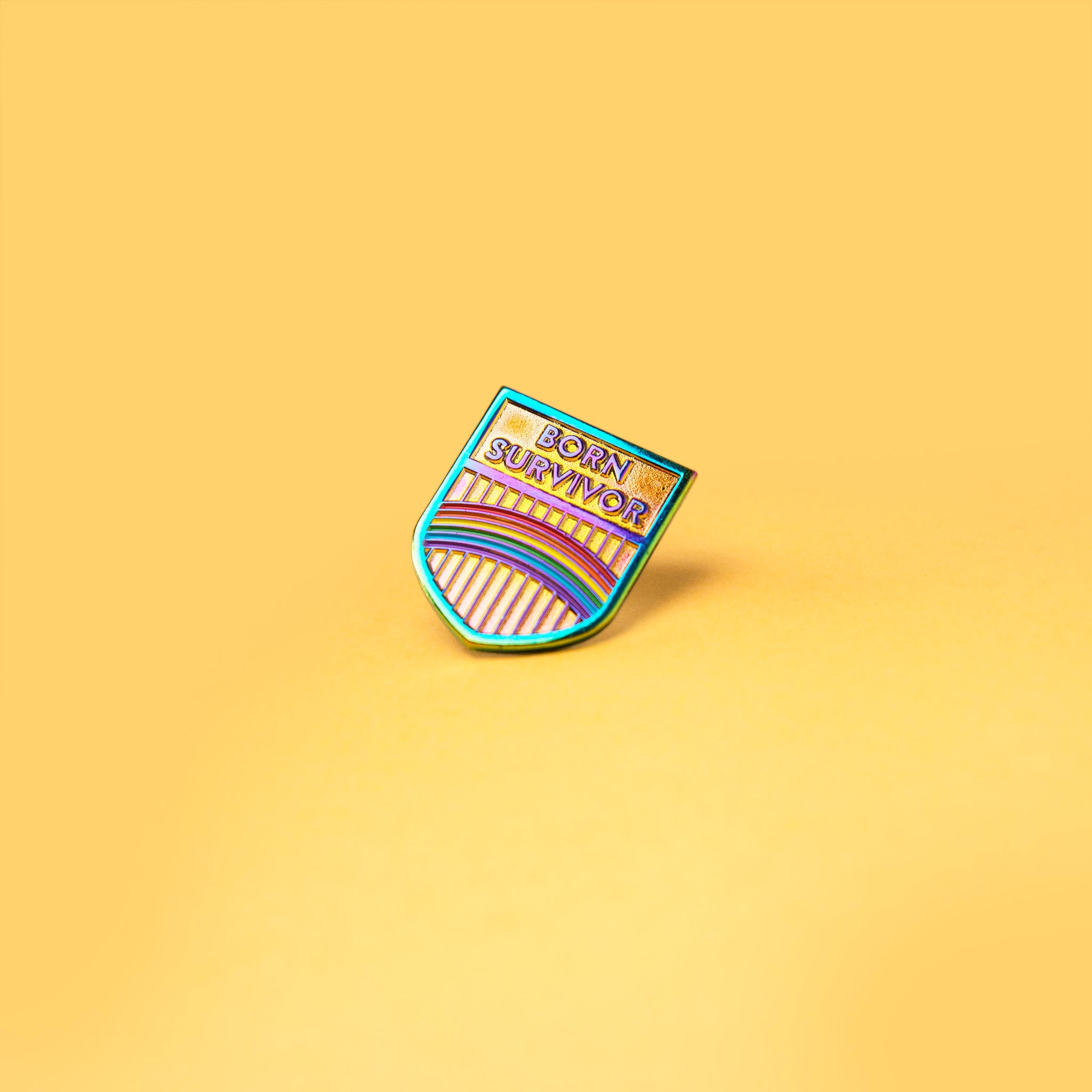 Born Survivor Queer LGBT Pride Pin