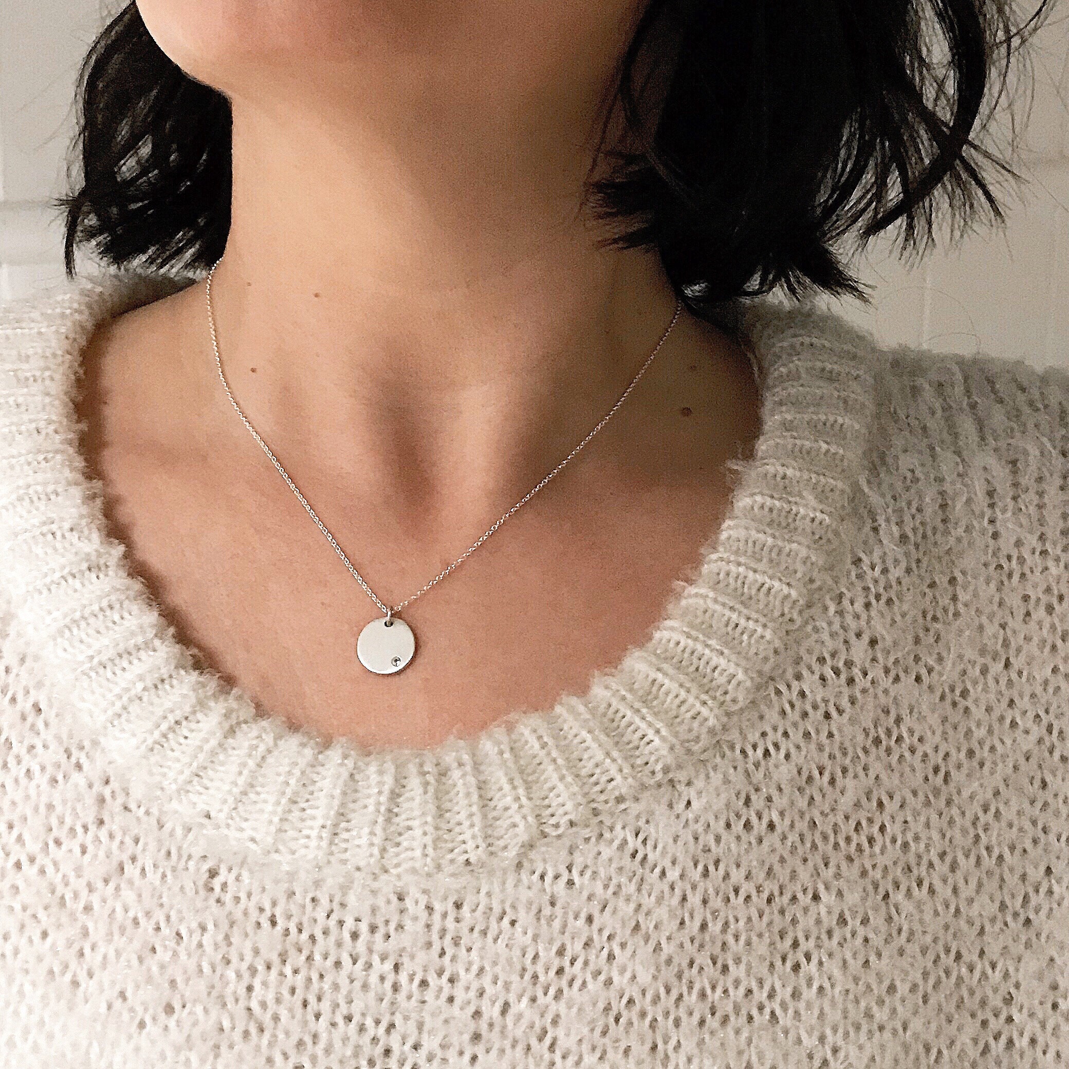 White Sapphire and Sterling Necklace