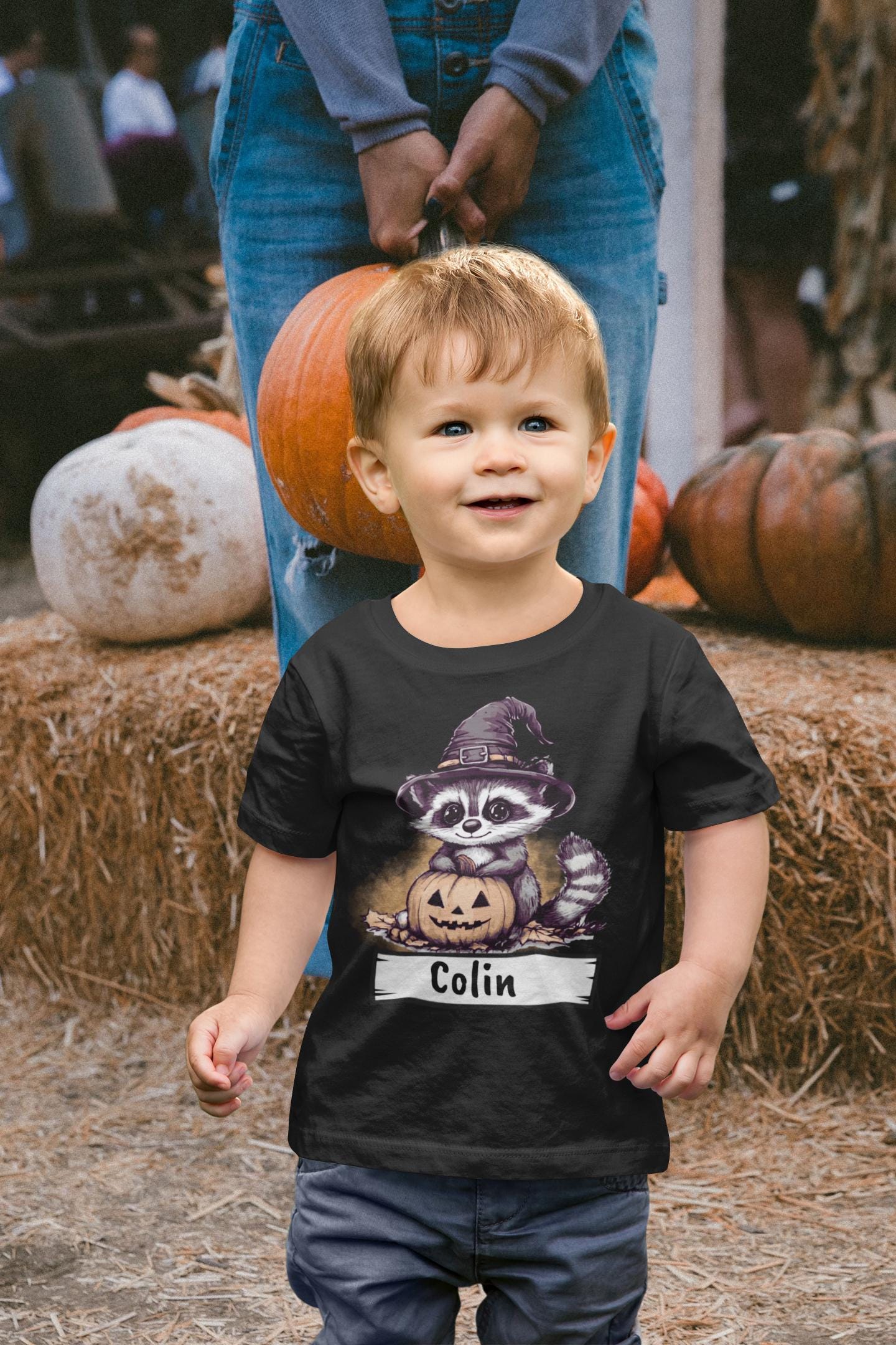 Personalized raccoon witch