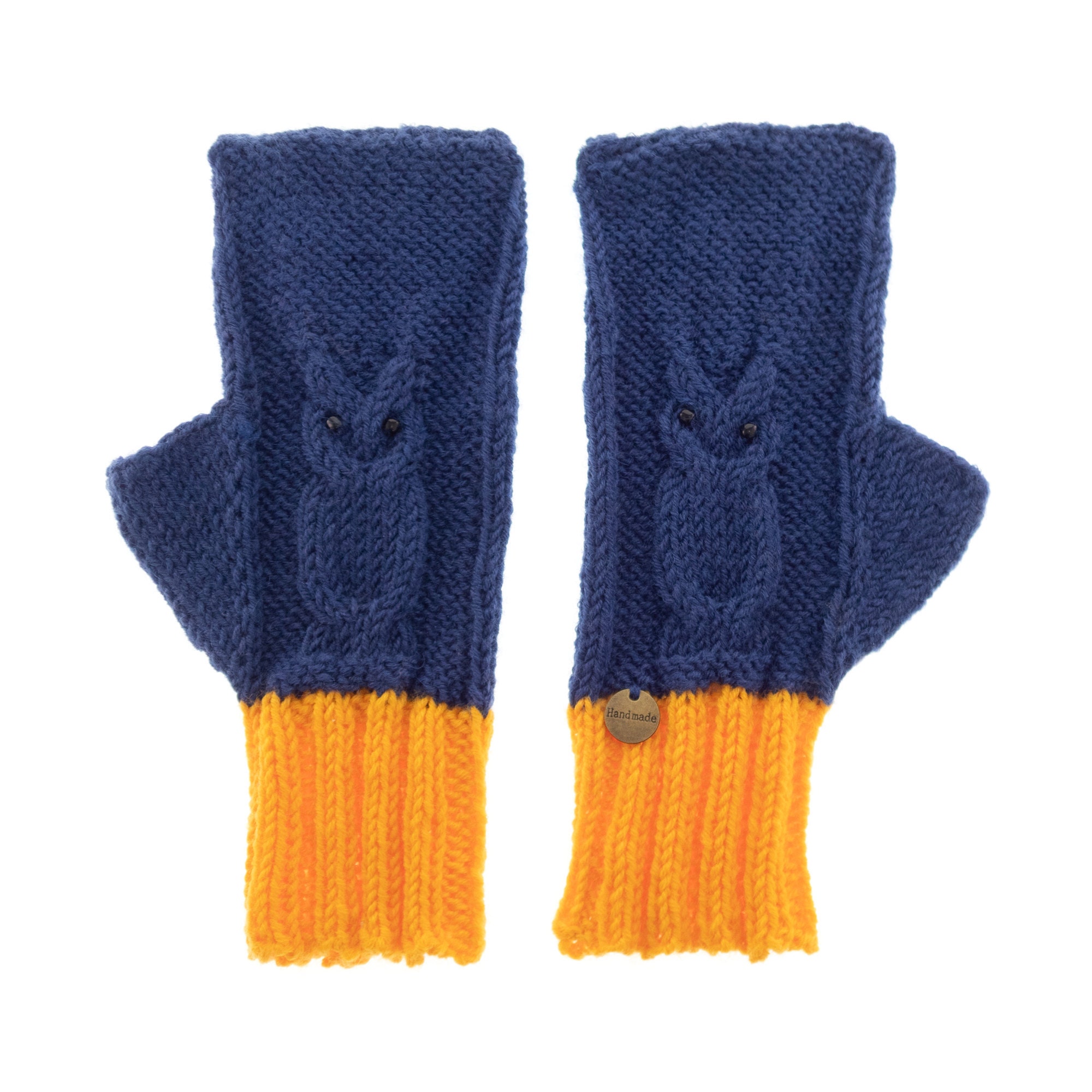 Womens Texting Mittens, Knitted Gloves Fingerless