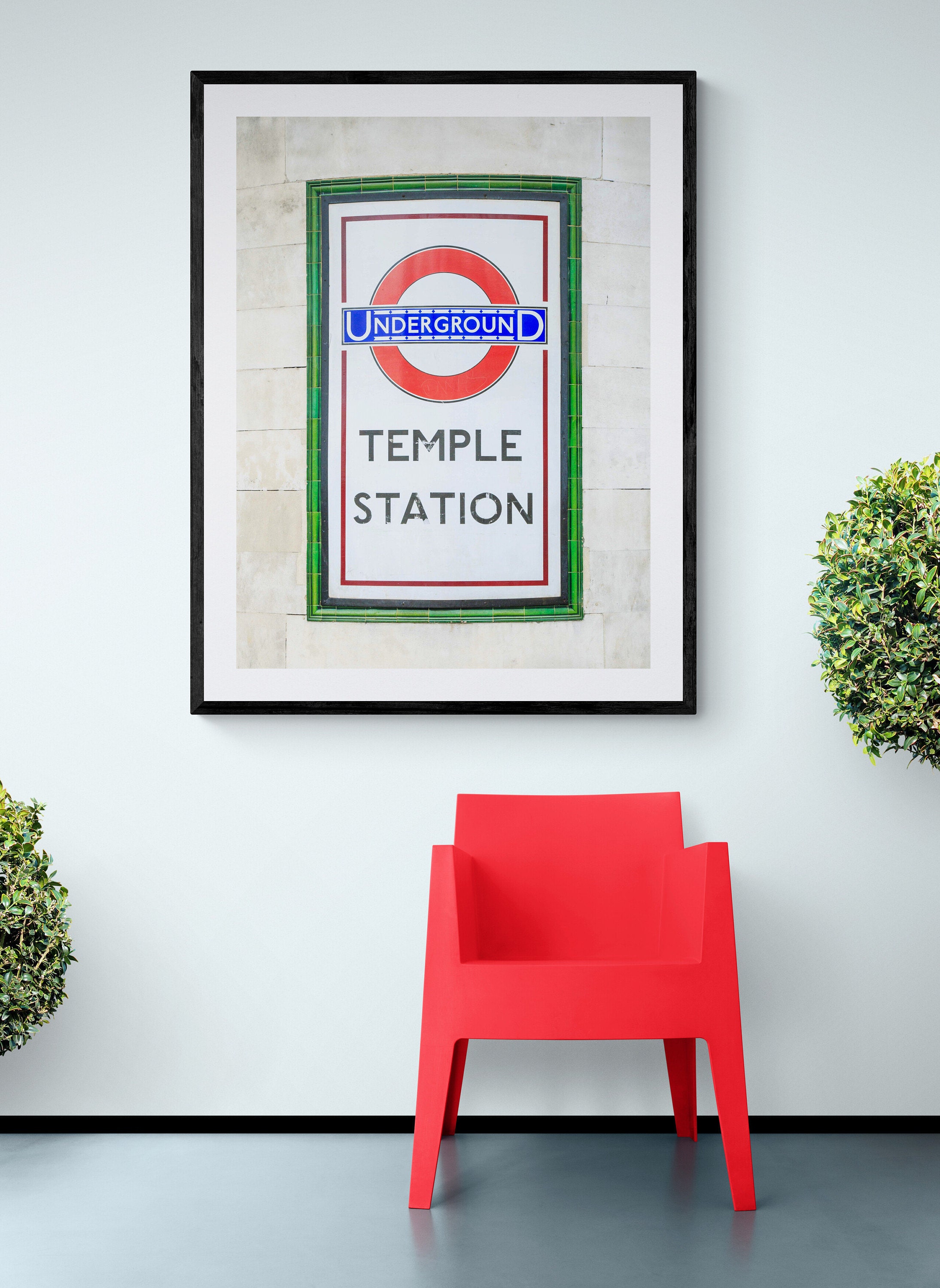 london fine art prints artworks by deborah pendell for sale at the new artist fair 2022 at the truman brewery brick lane london - temple tube sign