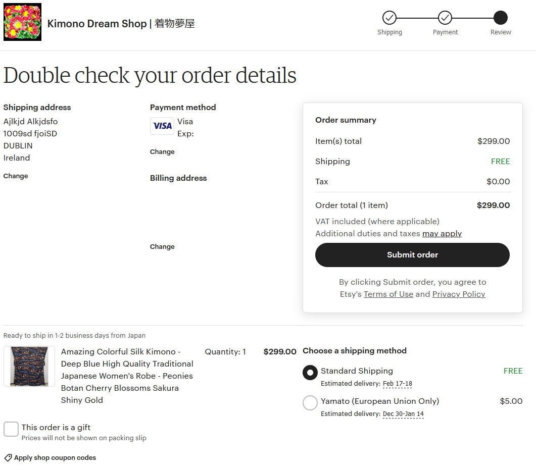Checkout page image
