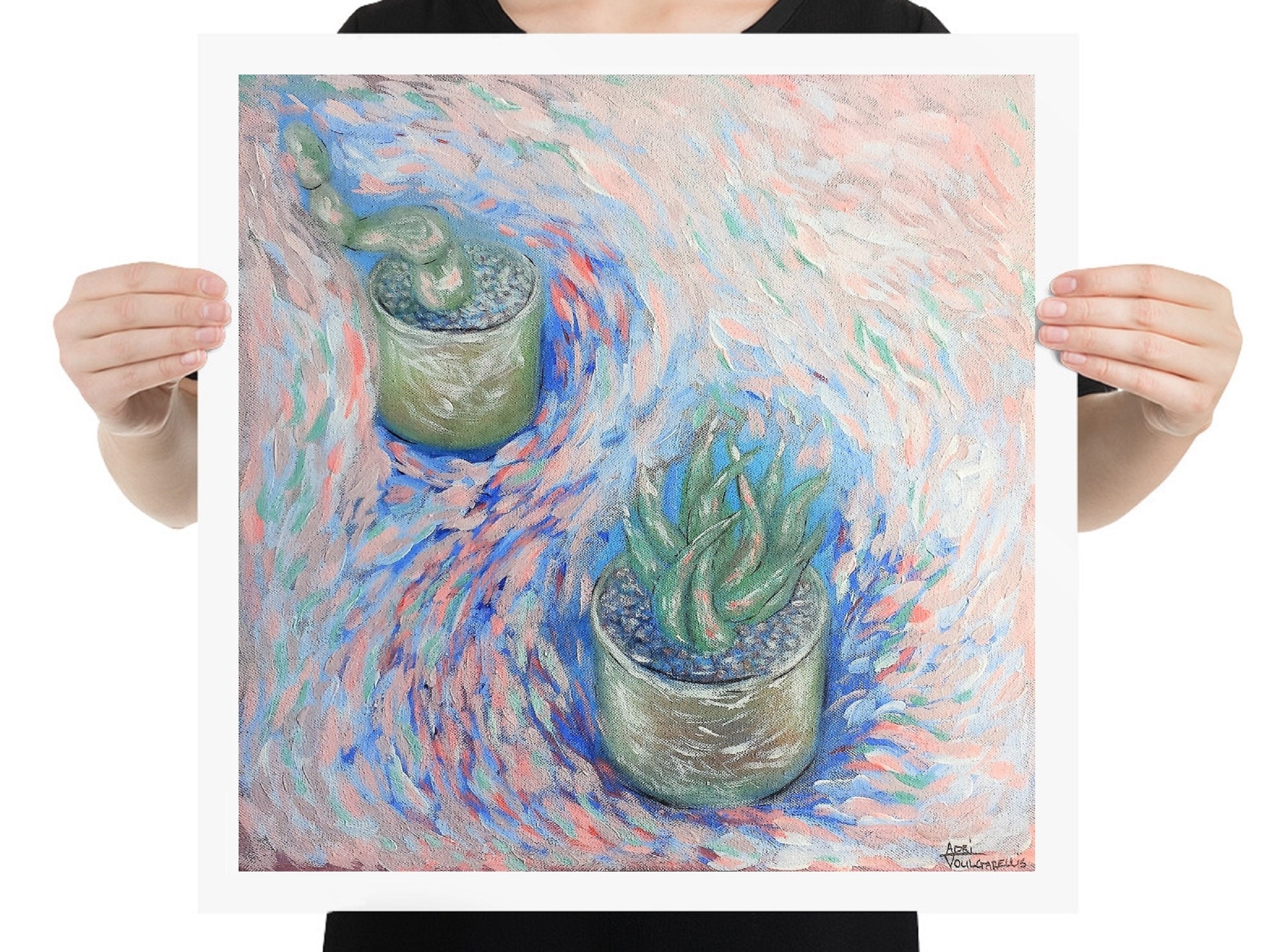 fine art print succulent plants still life, artist Adri Voulgarellis