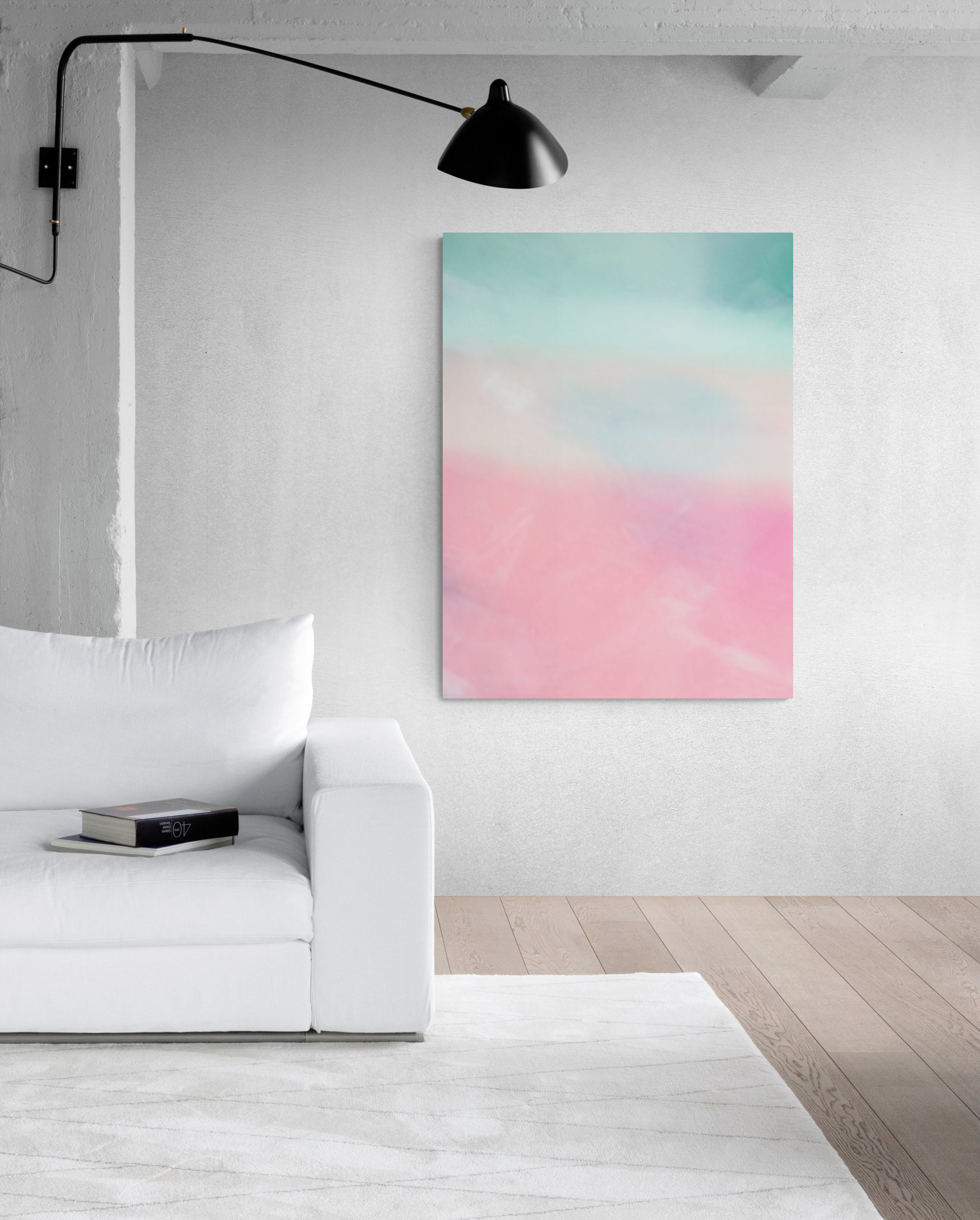 pink green abstract art- calm abstract wall art- calm abstract fine art- pink green blue- pale abstract wall art