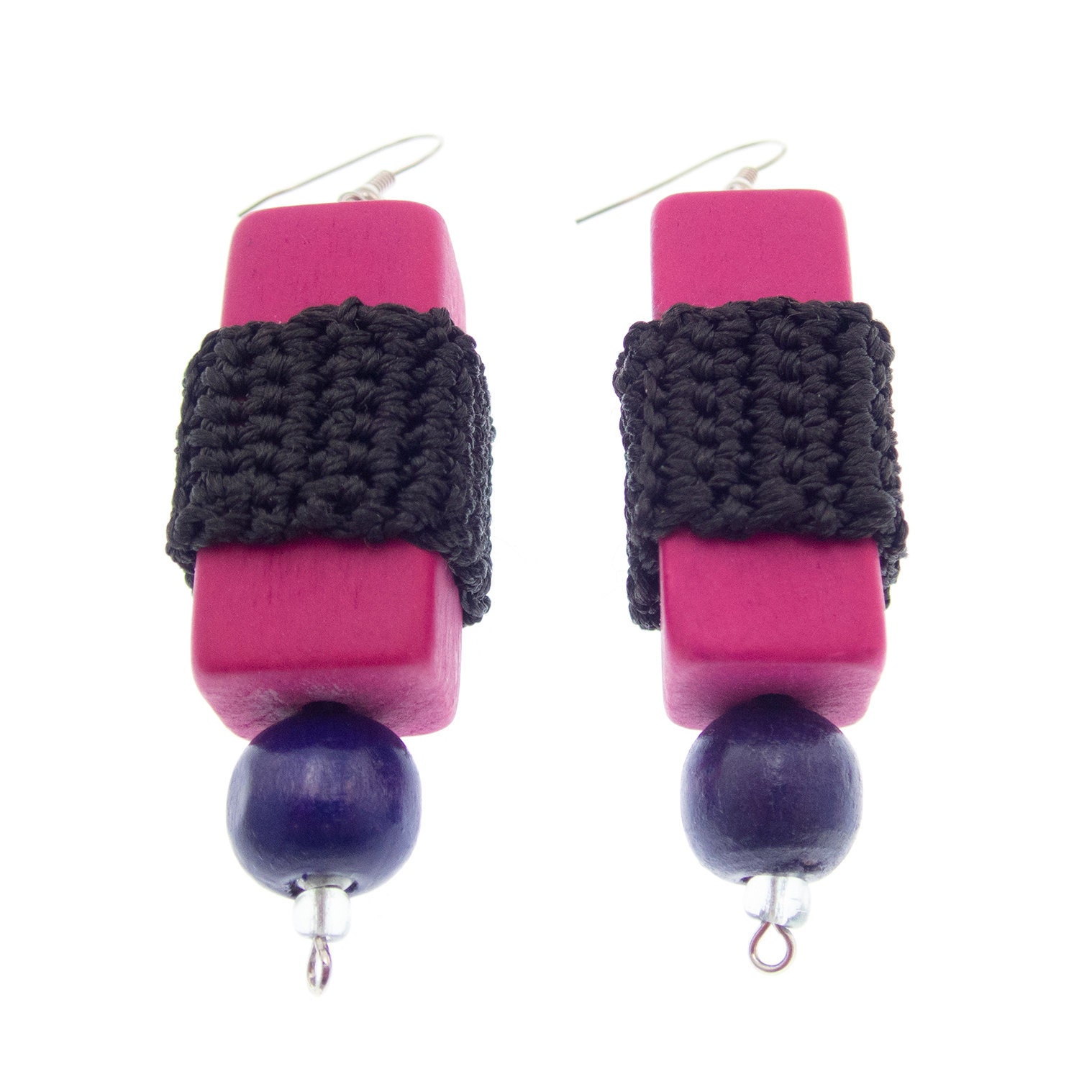 handmade big earrings for women, square