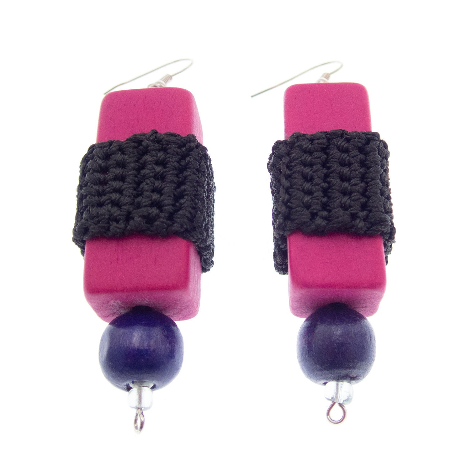 handmade big earrings for women, square