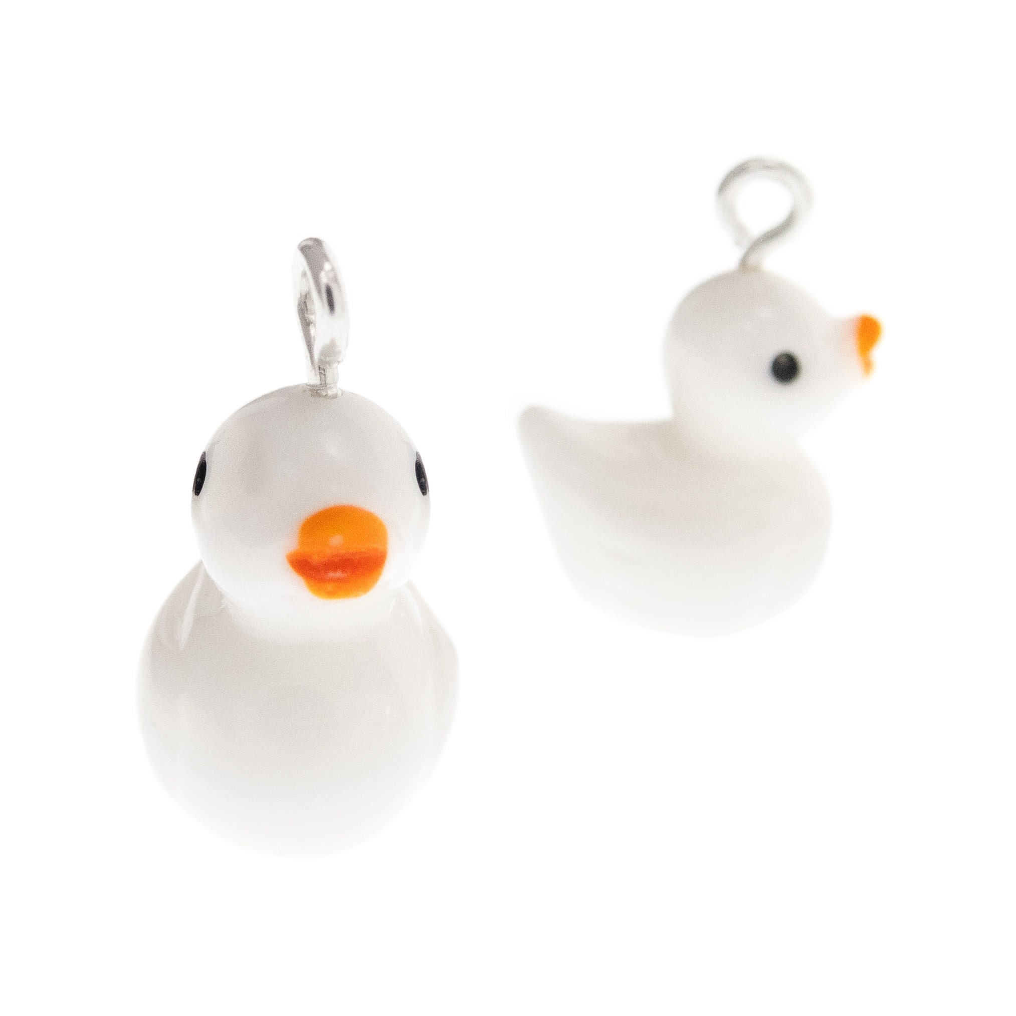 Rubber Duck Earrings Dangle white