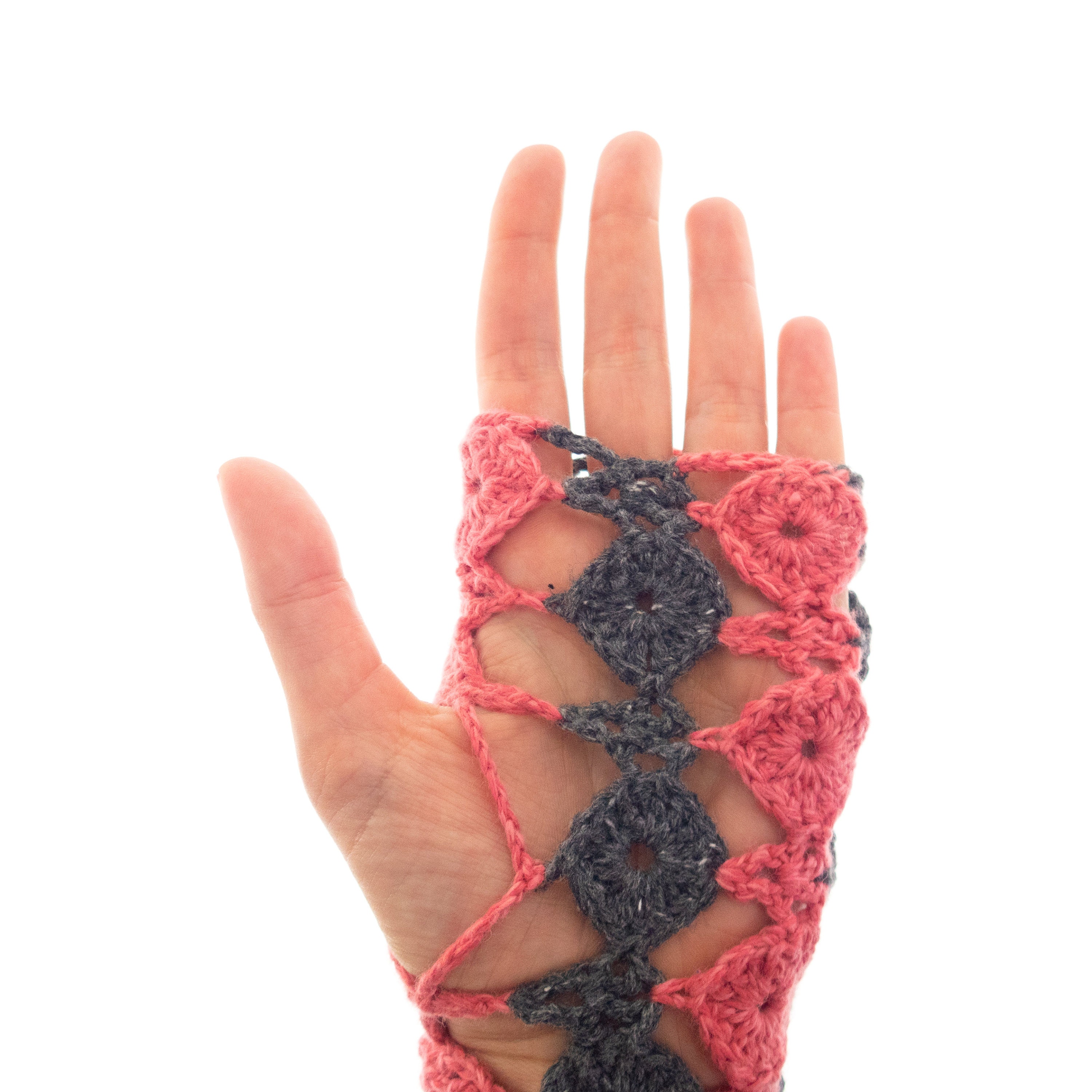 Best Wrist Warmers Fingerless Gloves pink and grey