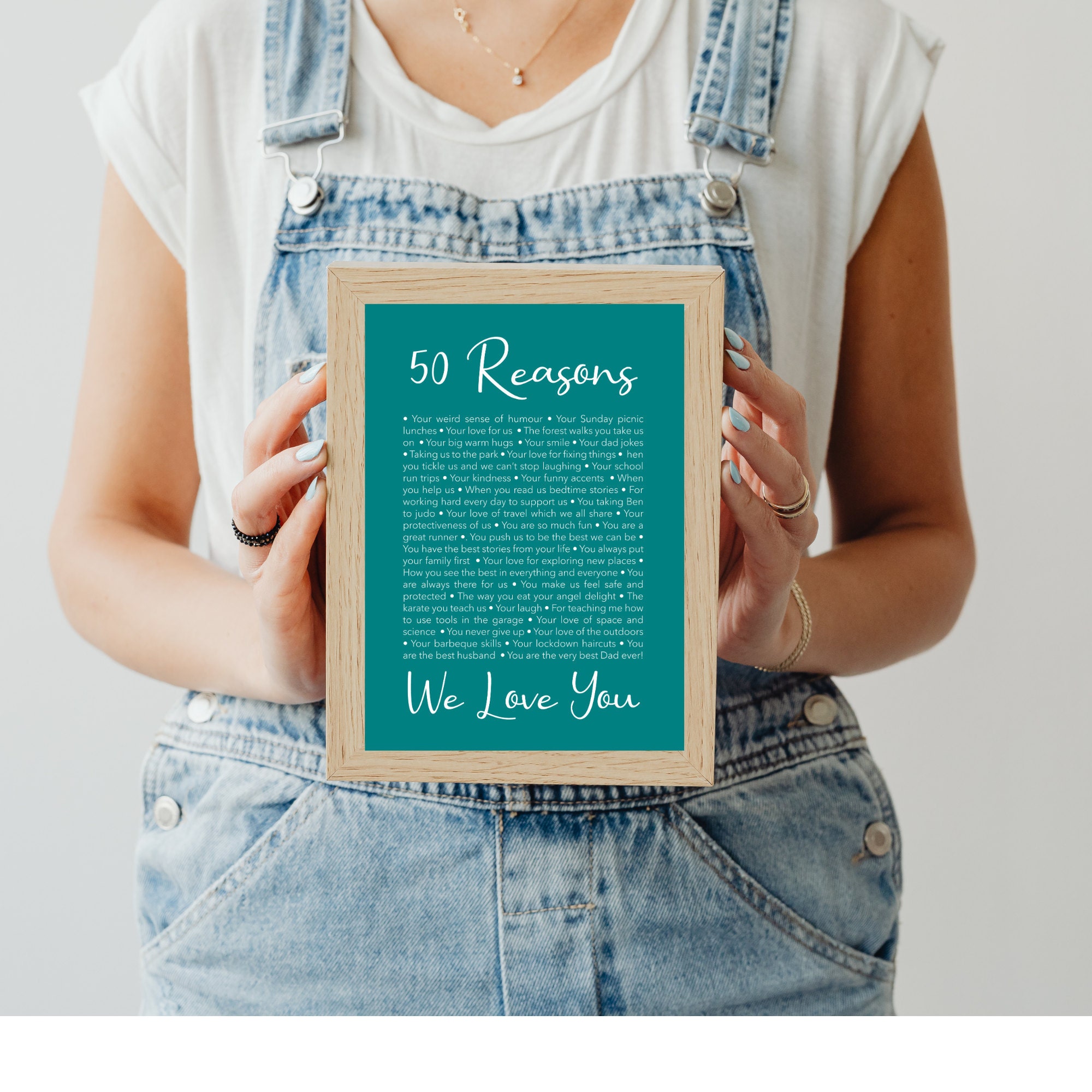 50 reasons we love you birthday gift idea print