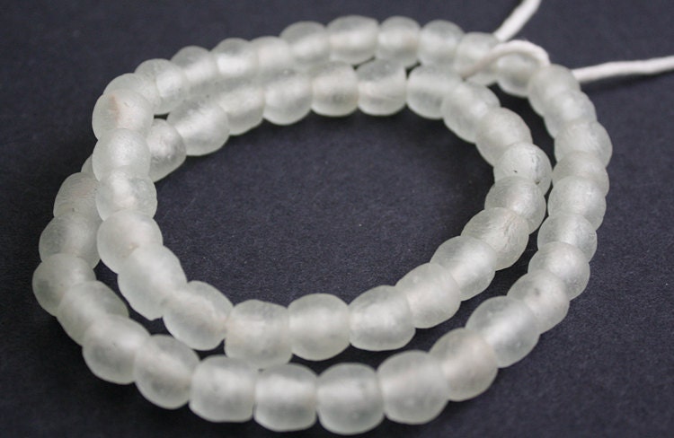 frosty white glass beads come from clear glass
