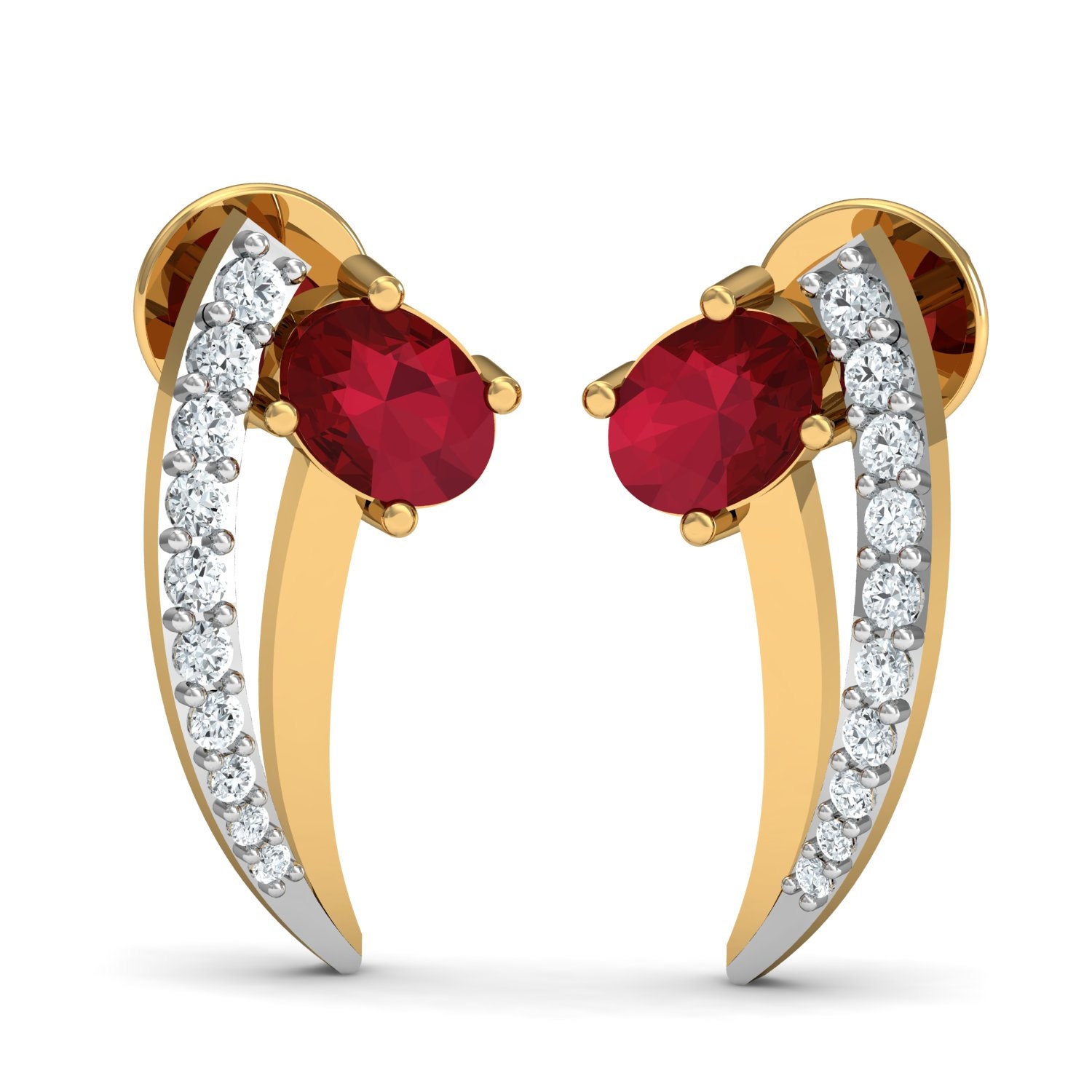 Diamond Ruby Earrings by Gem Select Crafts