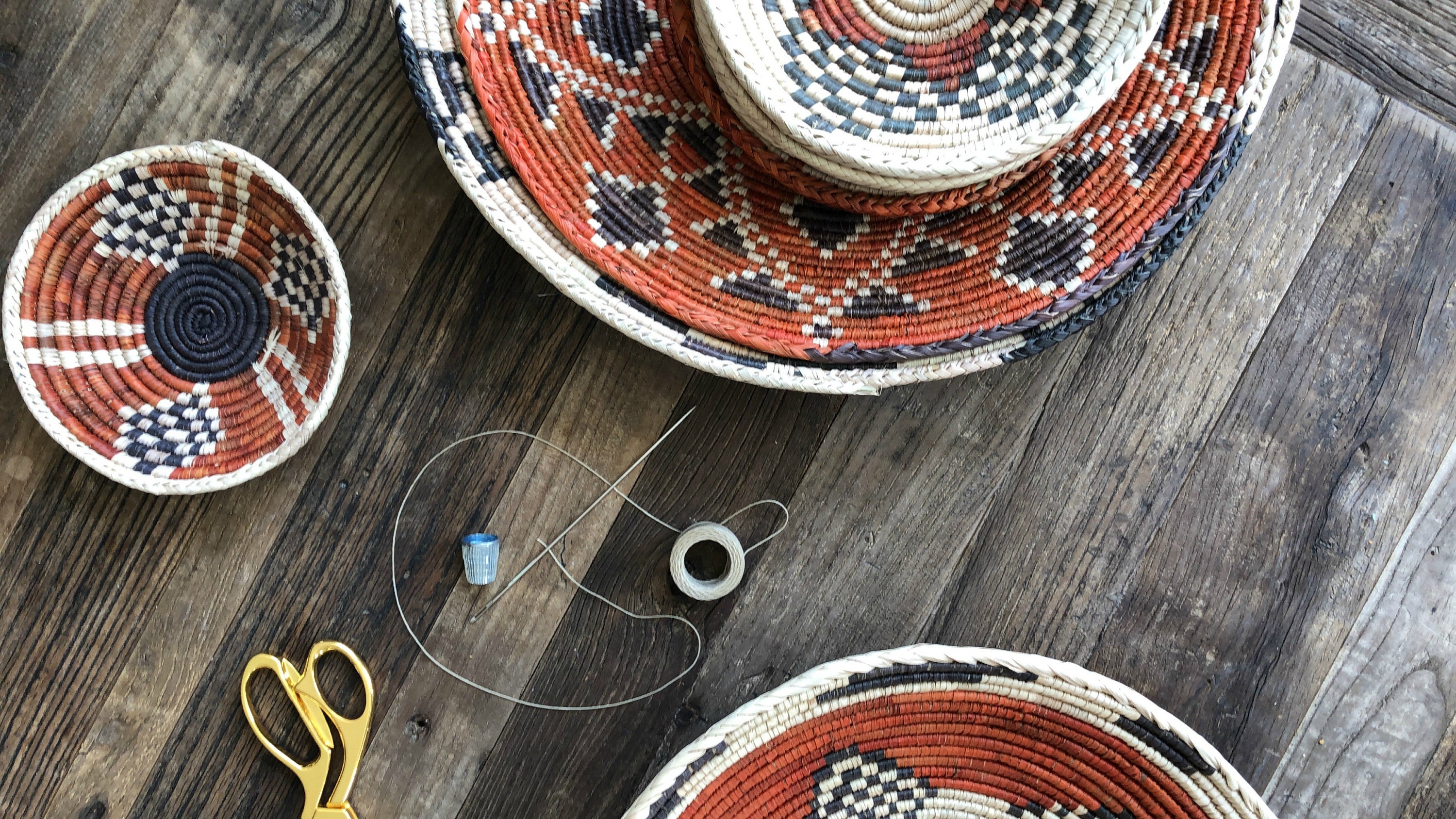 how to hang woven baskets