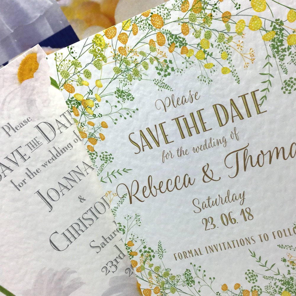 Yellow Floral Save the Date