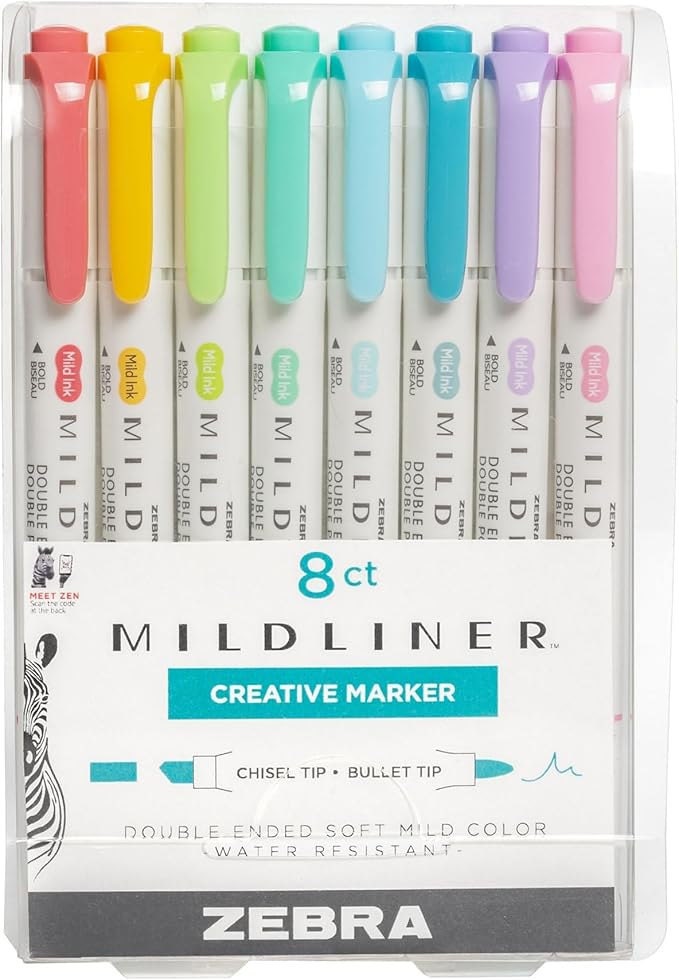 Zebra Pen 78108 Mildliner Double Ended Highlighter Set