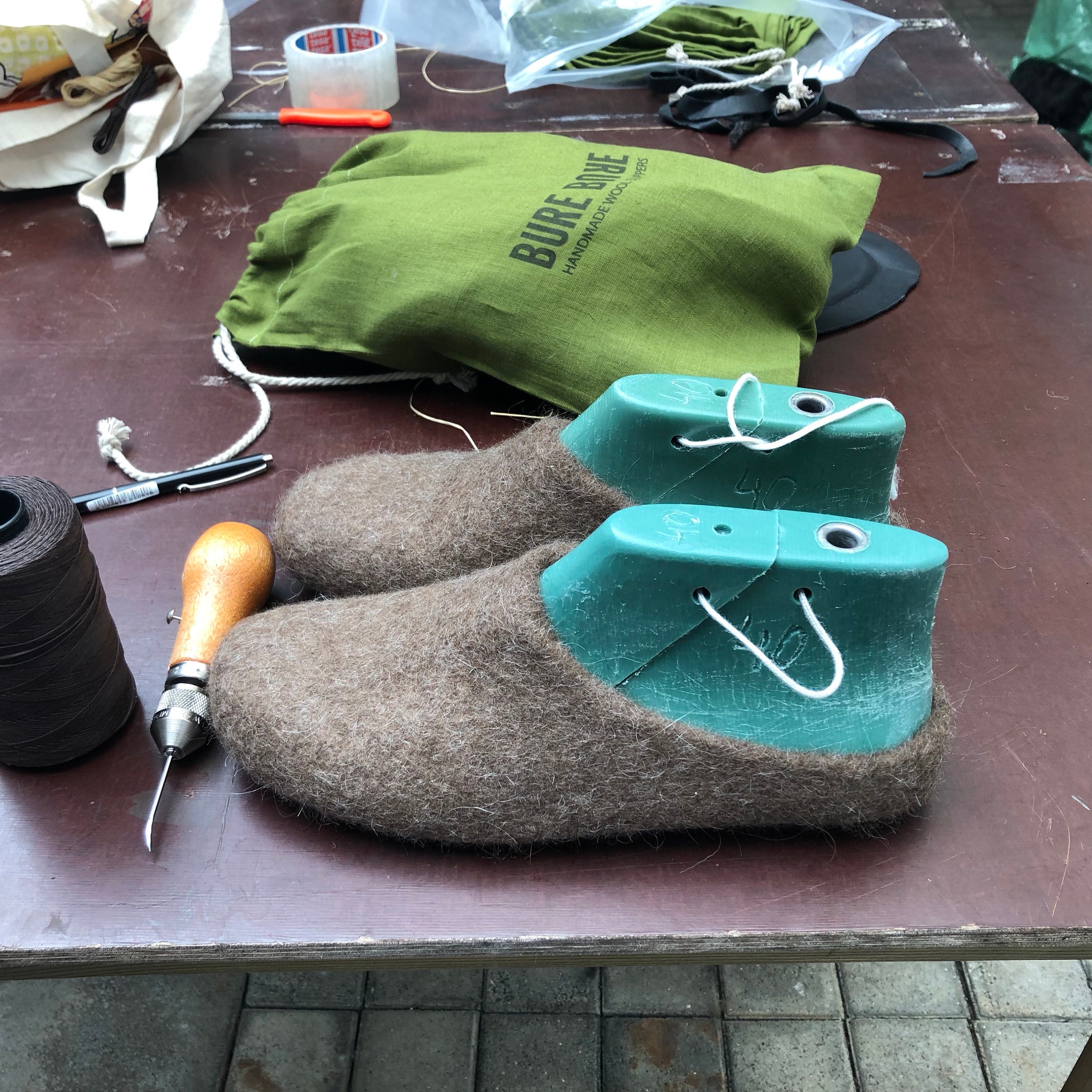 Felted wool slippers