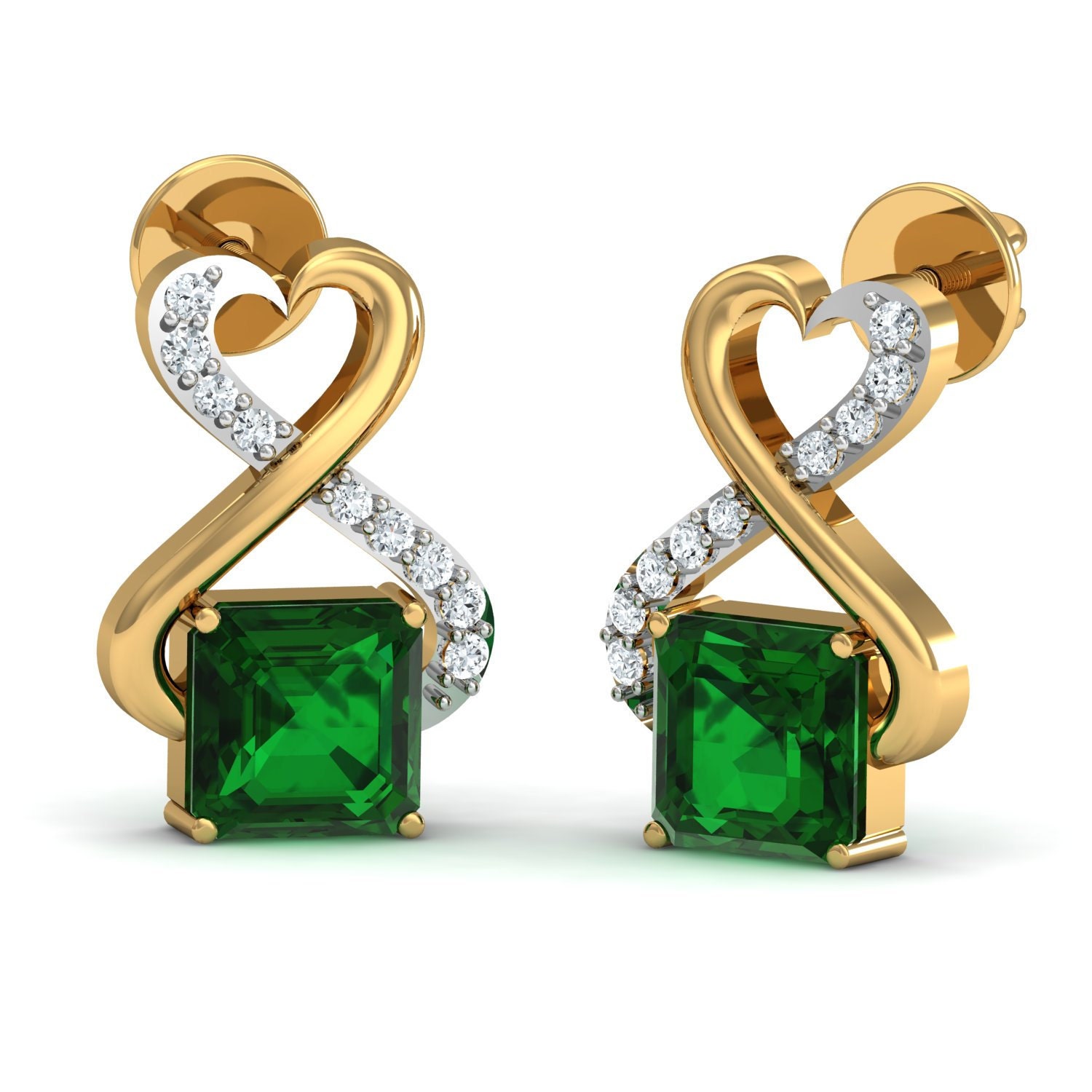 Gem Select Crafts diamond emerald earrings
