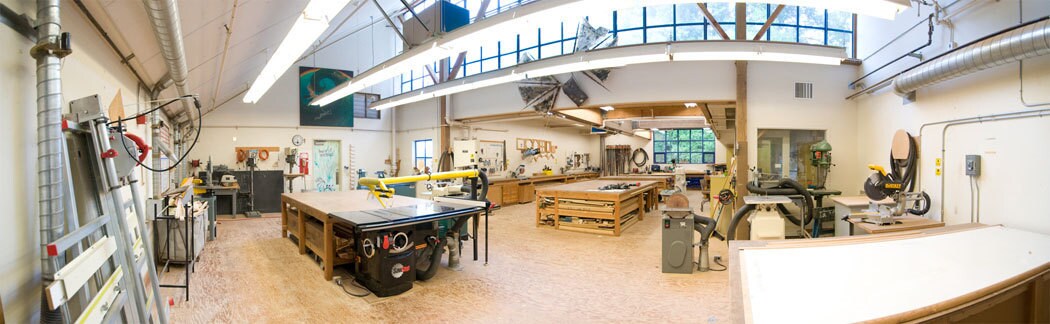 Clean woodworking shop