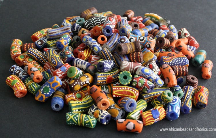 hand-painted glass beads