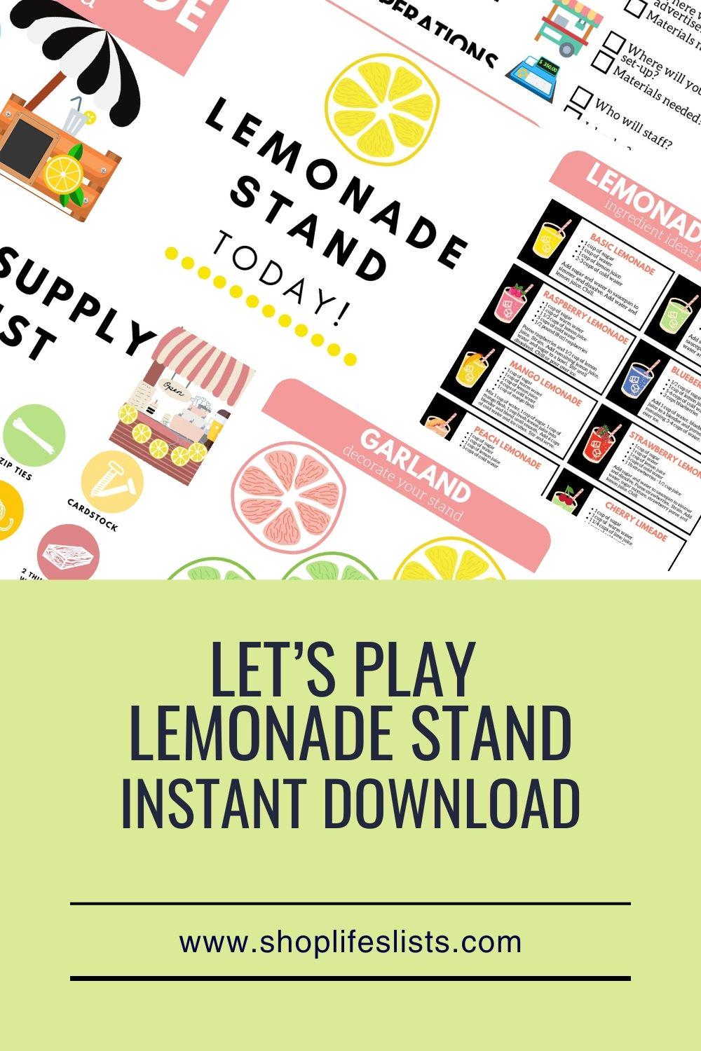 Lifes Lists Lemonade Stand Printable