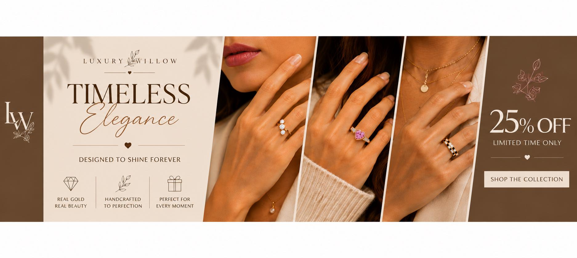 LuxuryWillow personalized diamond rings and custom fine jewelry collection featuring unique gold rings, heart diamond ring and handcrafted designs for women.