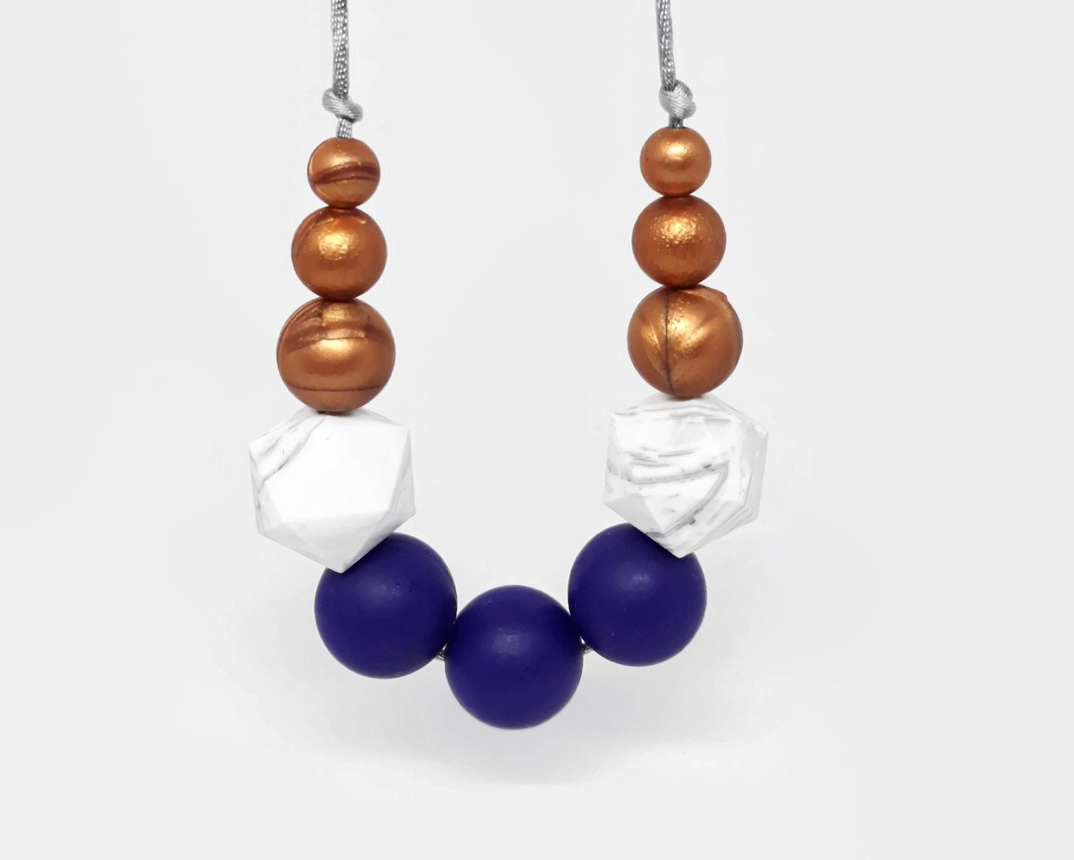 Copper navy teething necklace