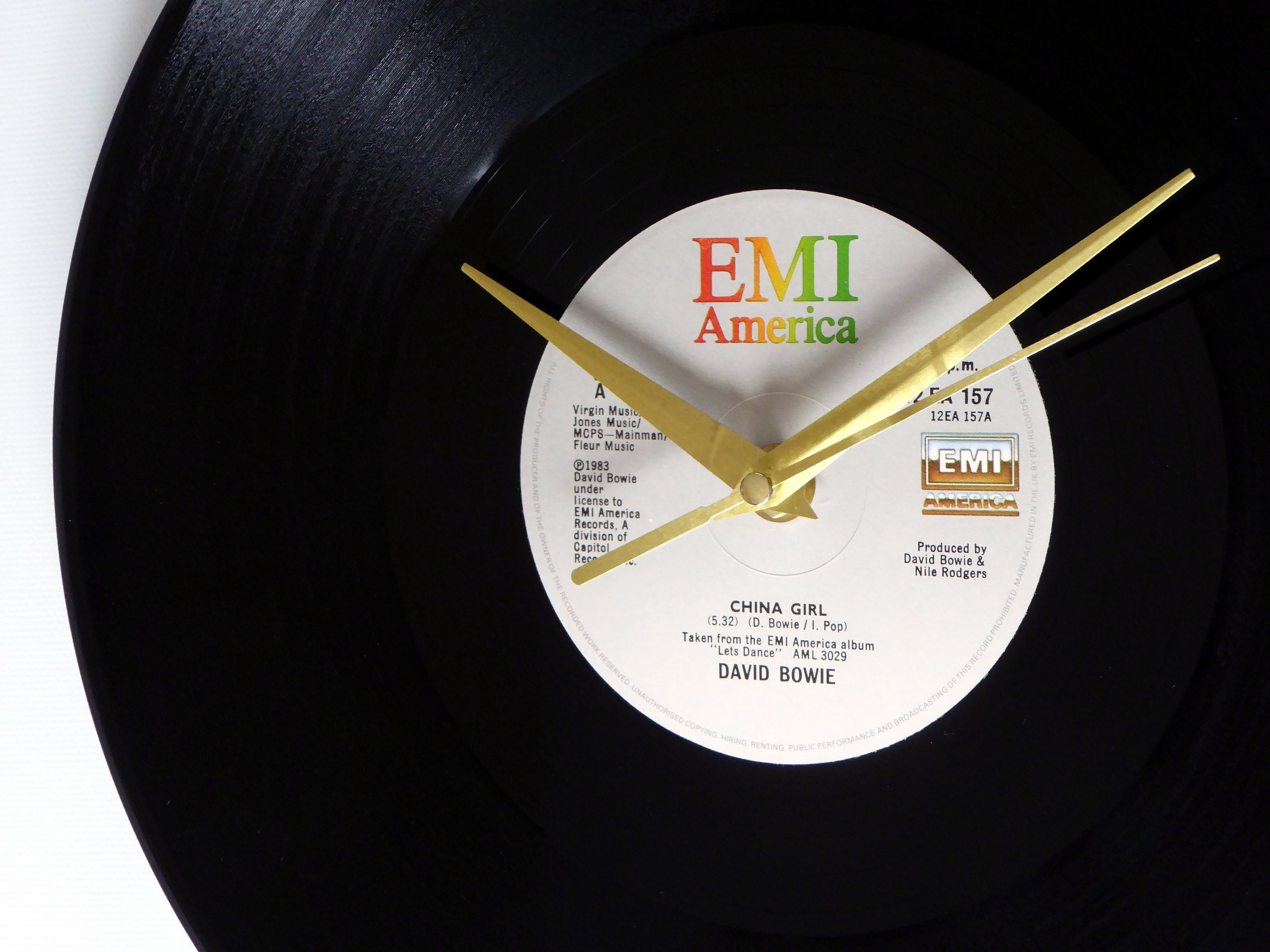 David Bowie China Girl Vinyl Record Wall Clock
