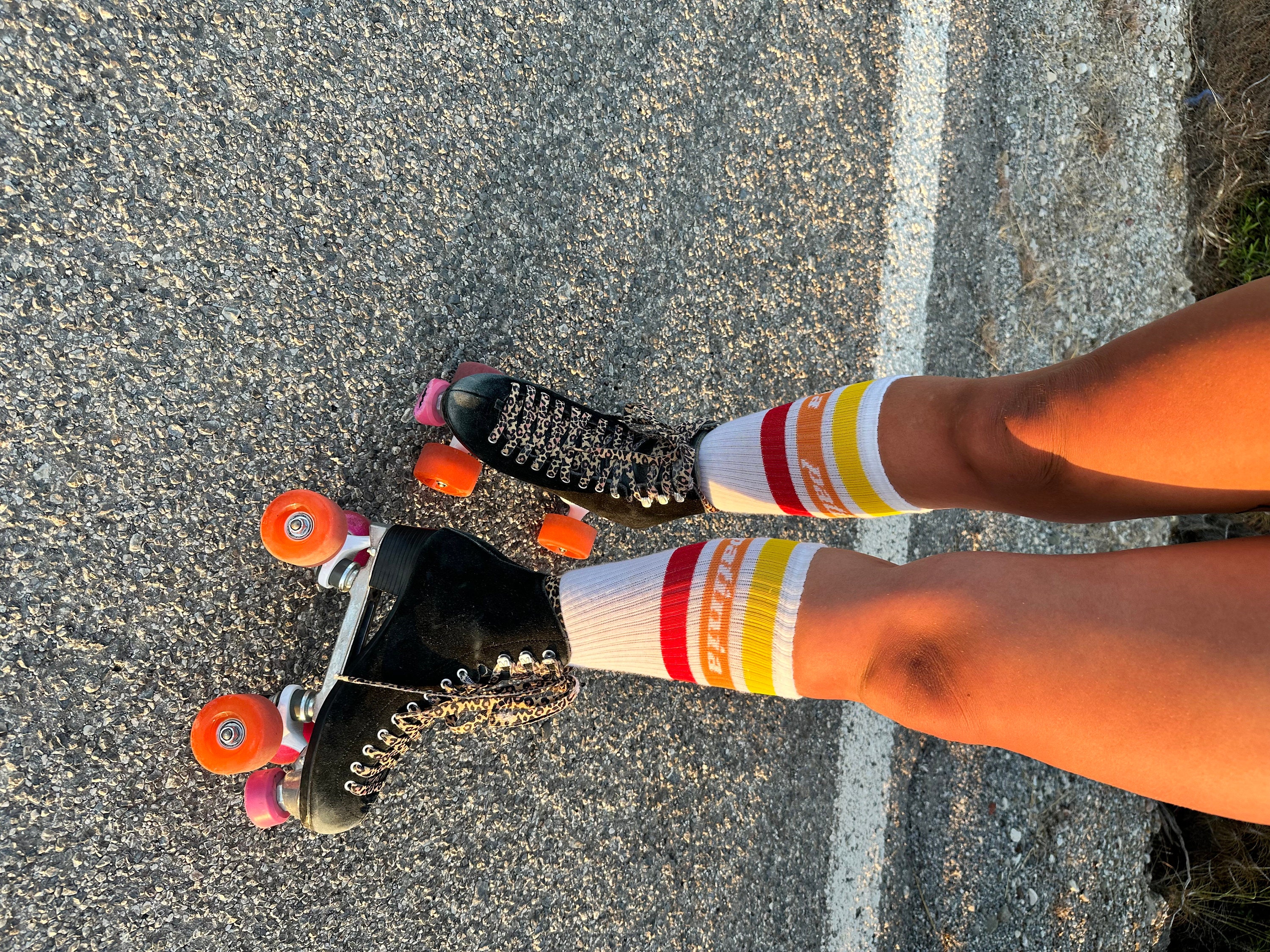 sunset cotton socks patinia roller skates