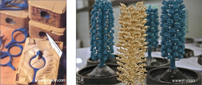 jewelry mold and wax tree