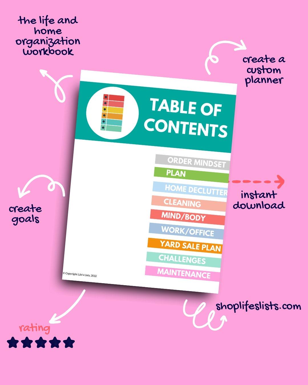 Home and Life Decluttering Workbook