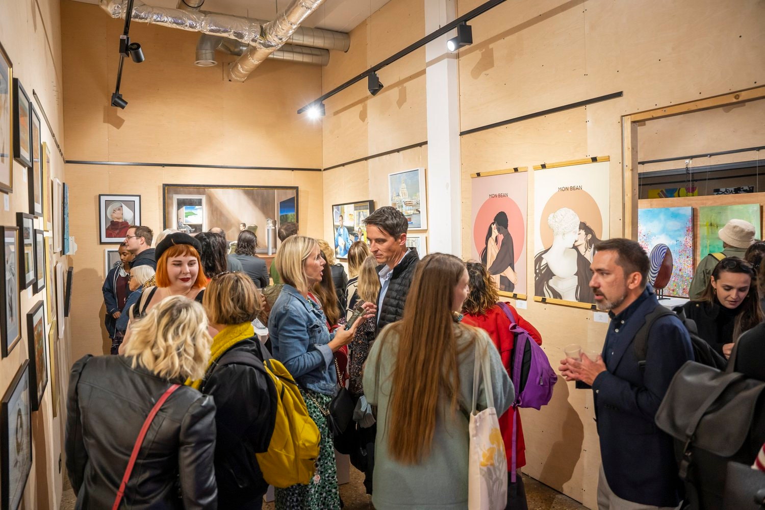 Deborah Pendell exhibition at the Holy Art Gallery private view crowds in attendance