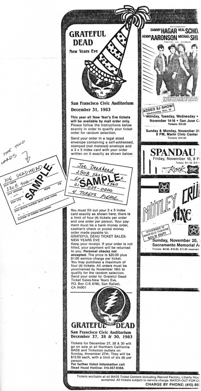 1983-12-28 [Wed] San Francisco Civic Auditorium, San Francisco, CA