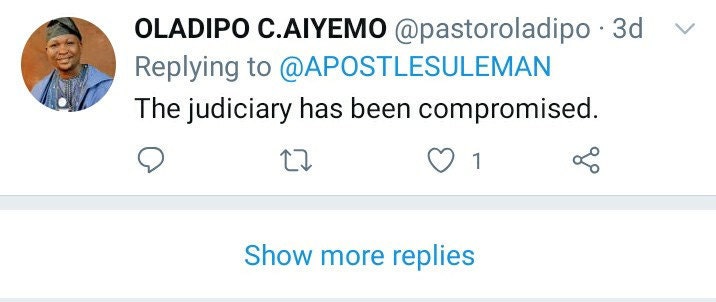 Oladipo responds to Apostle Sulemans Tweet