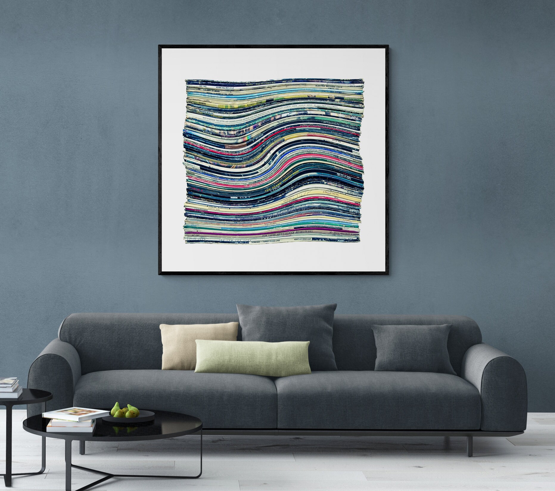 Eighties music art prints gift- vinyl collection of 1980s albums warped
